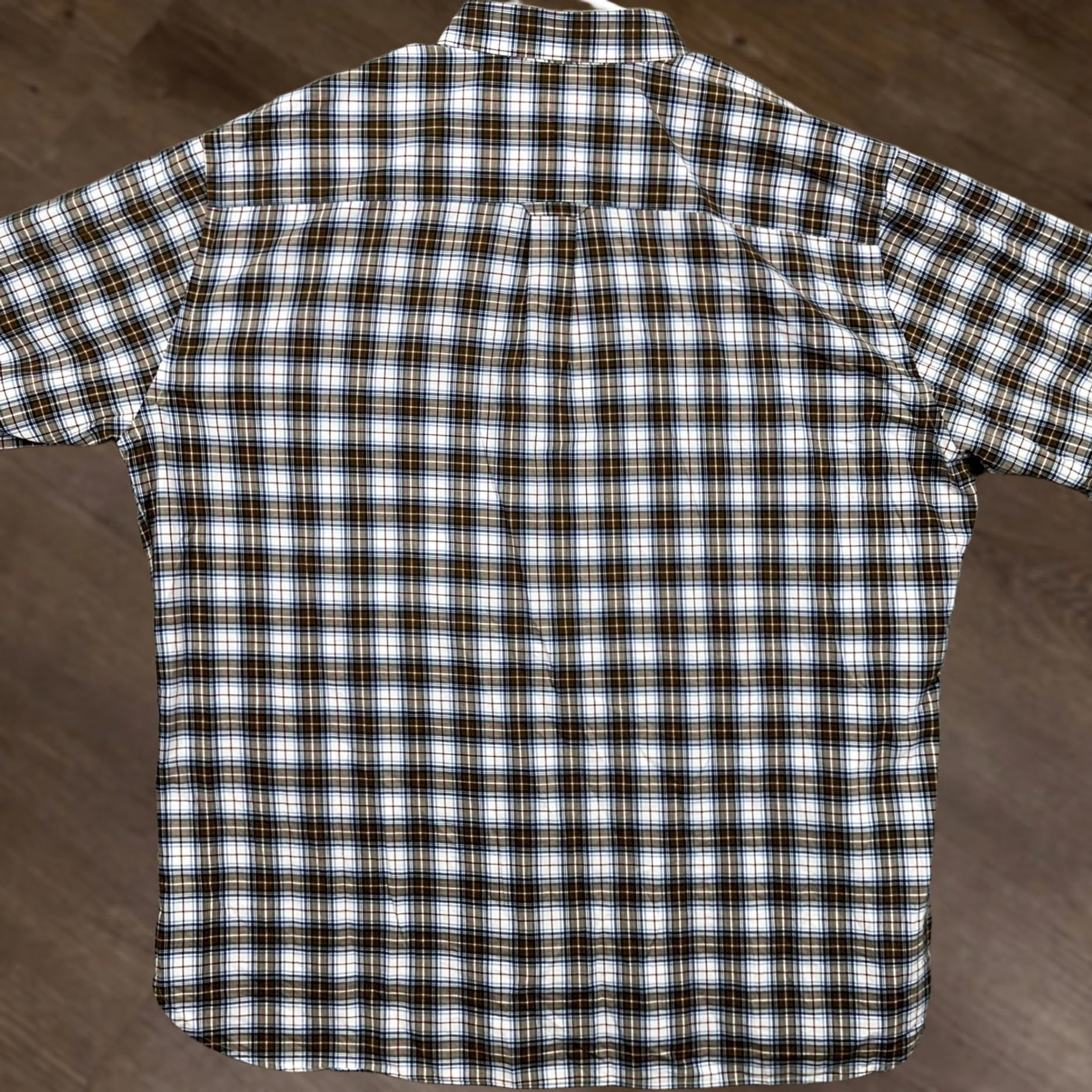 Peter Millar Peter Millar Shirt Button Down Men XL Blue Brown Plaid Long Sleeve Pocket Casual Size US XL / EU 56 / 4 - 1 Thumbnail