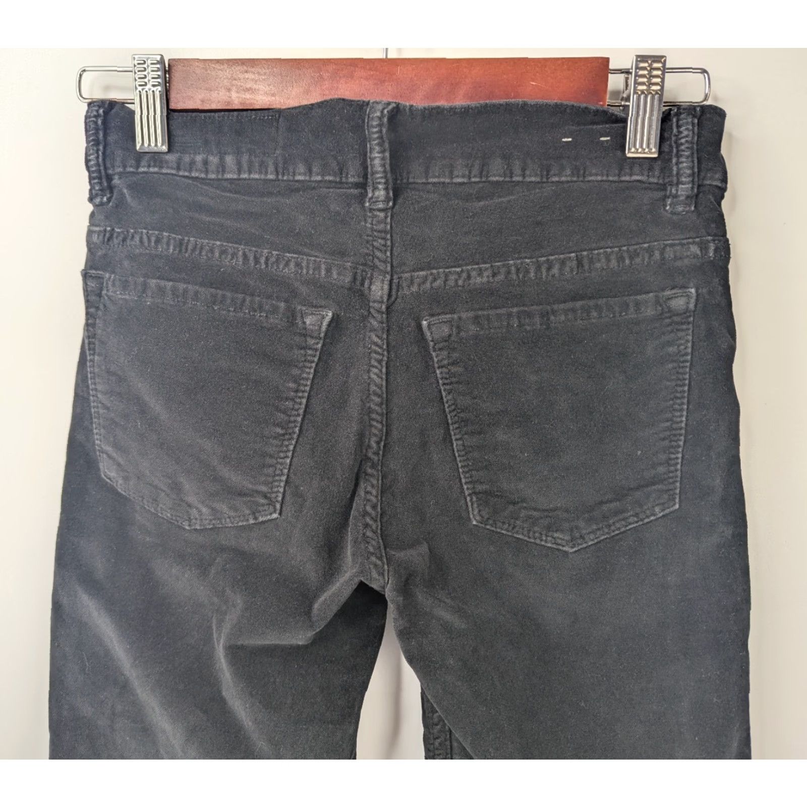 Allsaints VINTAGE AllSaints Jeans 25 Black Velvet Cropped 90s Y2K 2000s Womens Premium Fit Regular Cropped Velvet Jeans Size 42" / US 20 - 5 Thumbnail