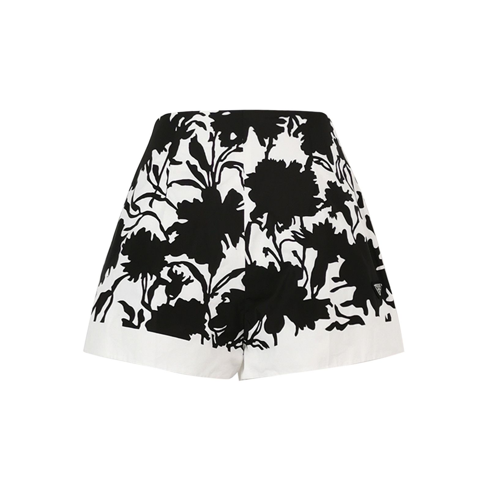 Prada Prada Black and White Floral Cotton Shorts 0089 Size 22" - 1 Thumbnail