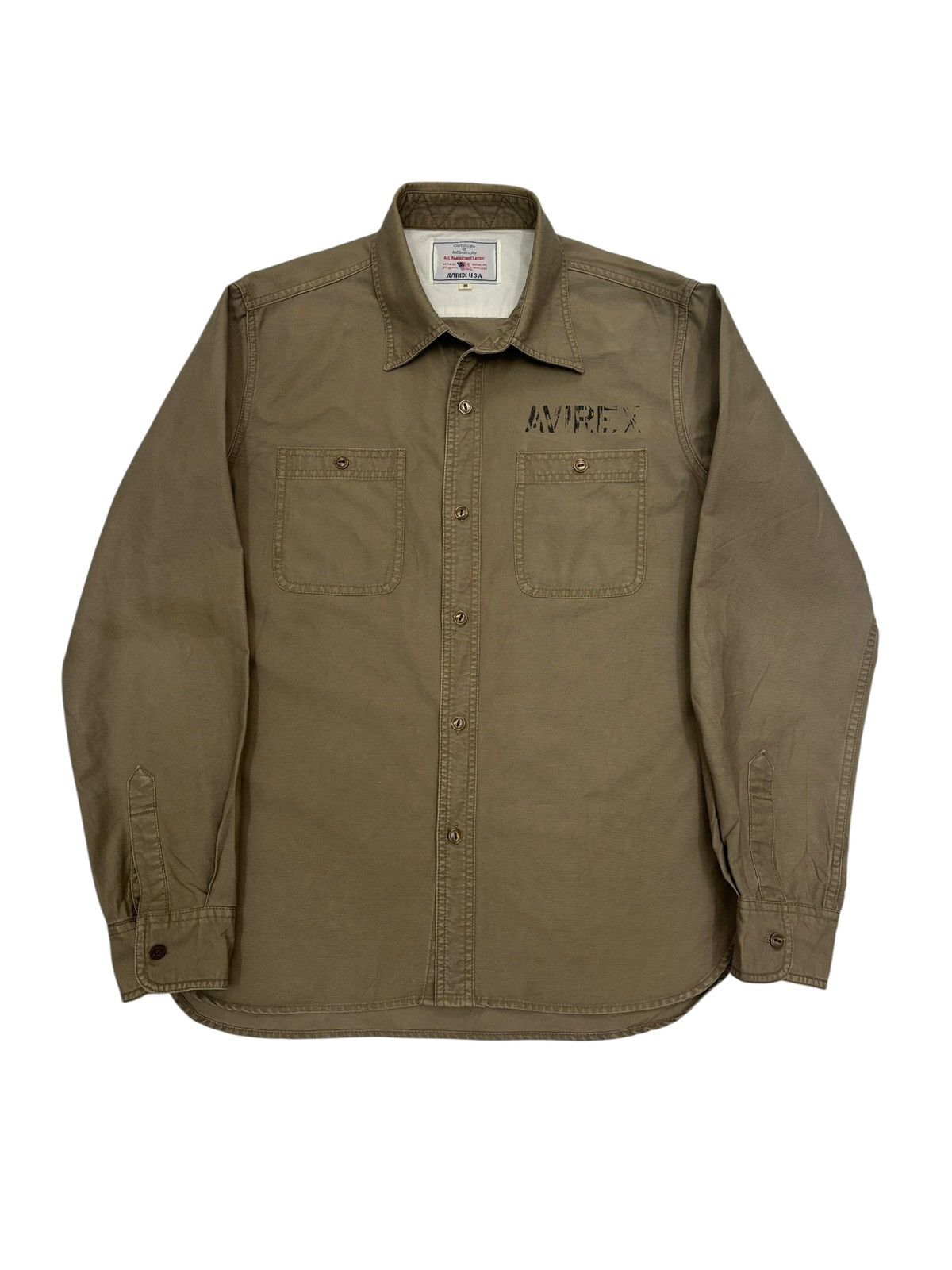 Aero Leathers AVIREX NO WAR🔥LOVE PEACE MILITARY BUTTON SHIRT Size US M / EU 48-50 / 2 - 2 Thumbnail