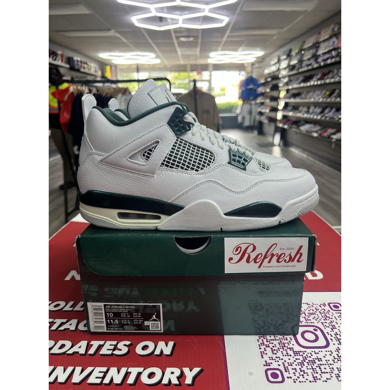 Jordan Brand Air Jordan 4 Oxidized Green Size 10 (FQ8138-103) Size US 10 / EU 43 - 1 Thumbnail
