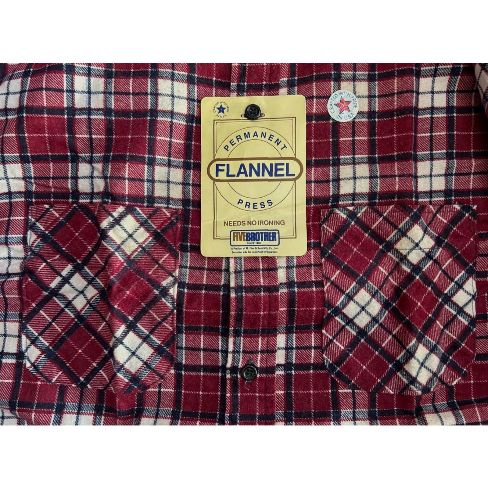 Vintage VINTAGE Five Brother Dakota Plaid Flannel Shirt Mens 3XL Red USA NWT NOS Button-Up Long Sleeve Cotton 80s Size US XXL / EU 58 / 5 - 5 Thumbnail