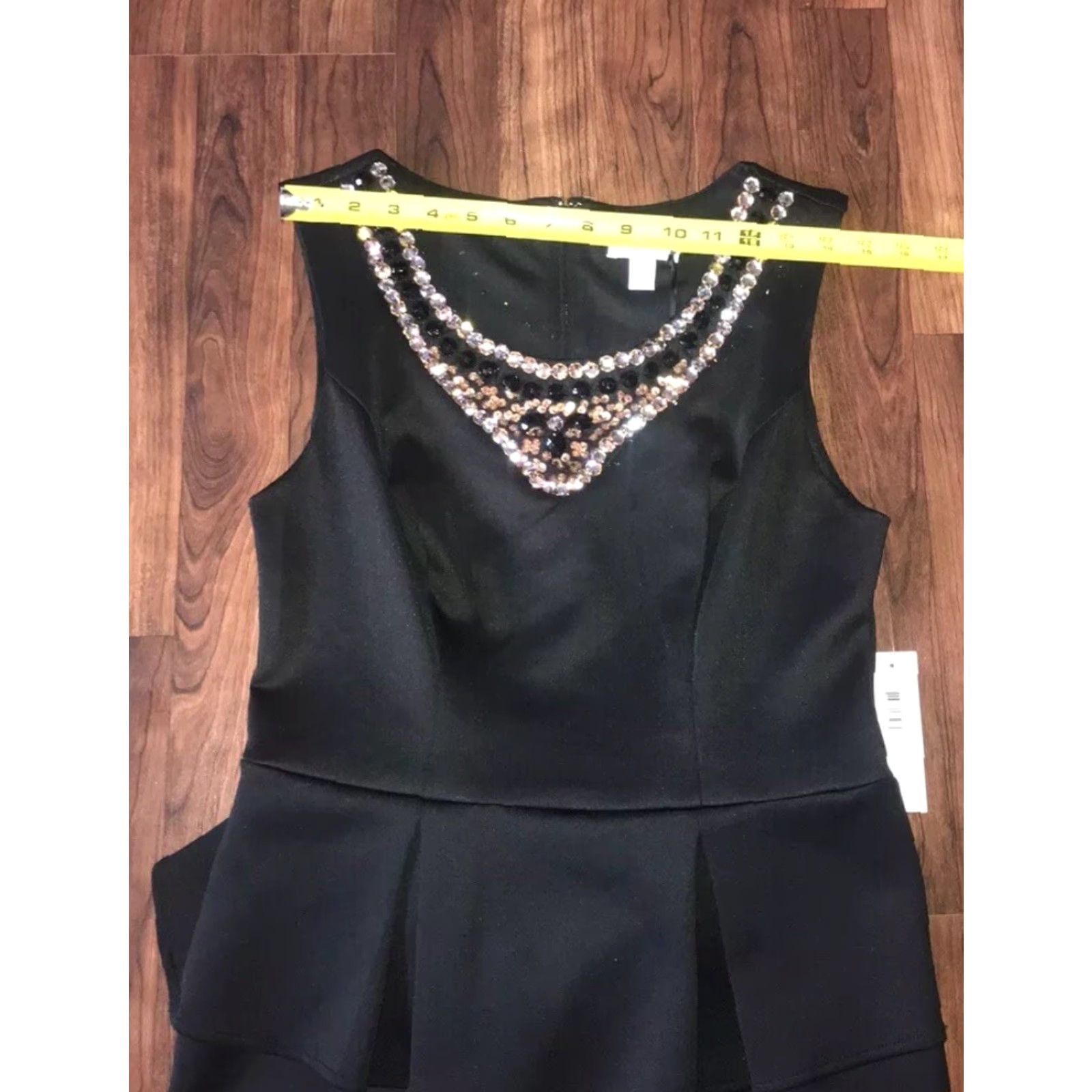 Vintage VINTAGE BISOU BISOU Michele Bohbot Womens Dress Black Embellished Layered Upper Short Sleeveless Size 10 Womens Size L / US 10 / IT 46 - 2 Thumbnail