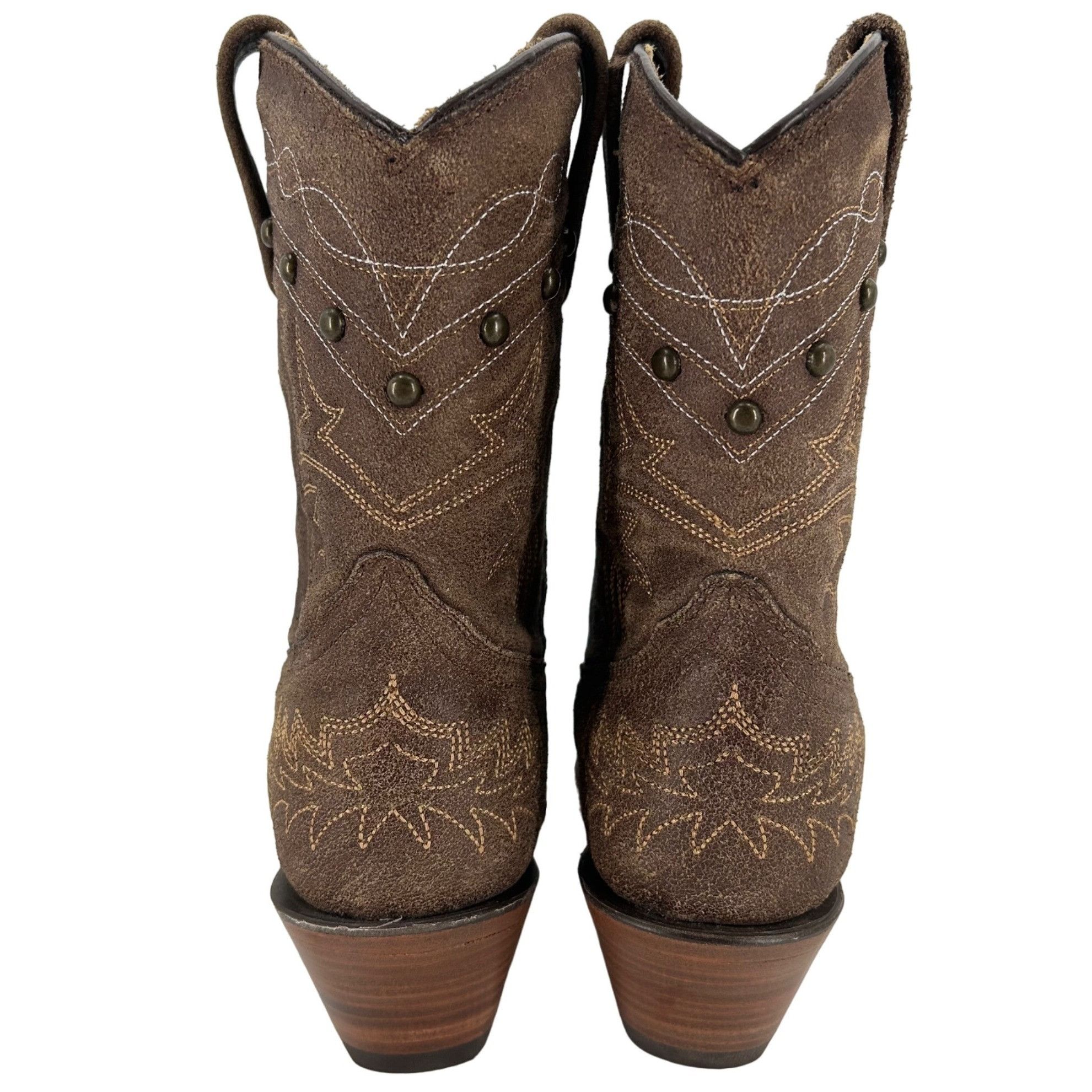 Corral Corral Boots Women's 8M Brown Suede Leather Studded Ropers Size US 8 / IT 38 - 6 Thumbnail