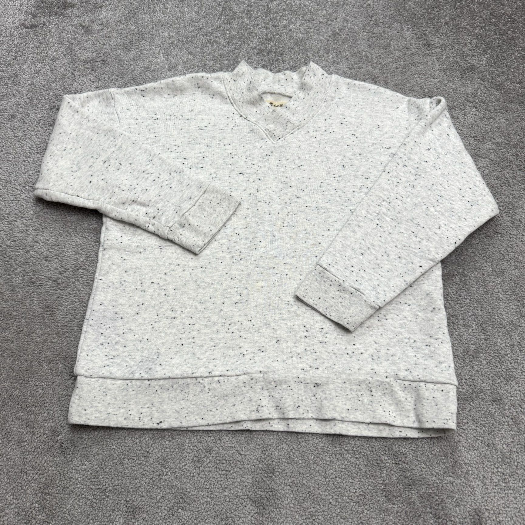 Madewell Madewell Sweatshirt V-Notch Pullover Gray Womens XL Regular Fit Size L / US 10 / IT 46 - 2 Thumbnail