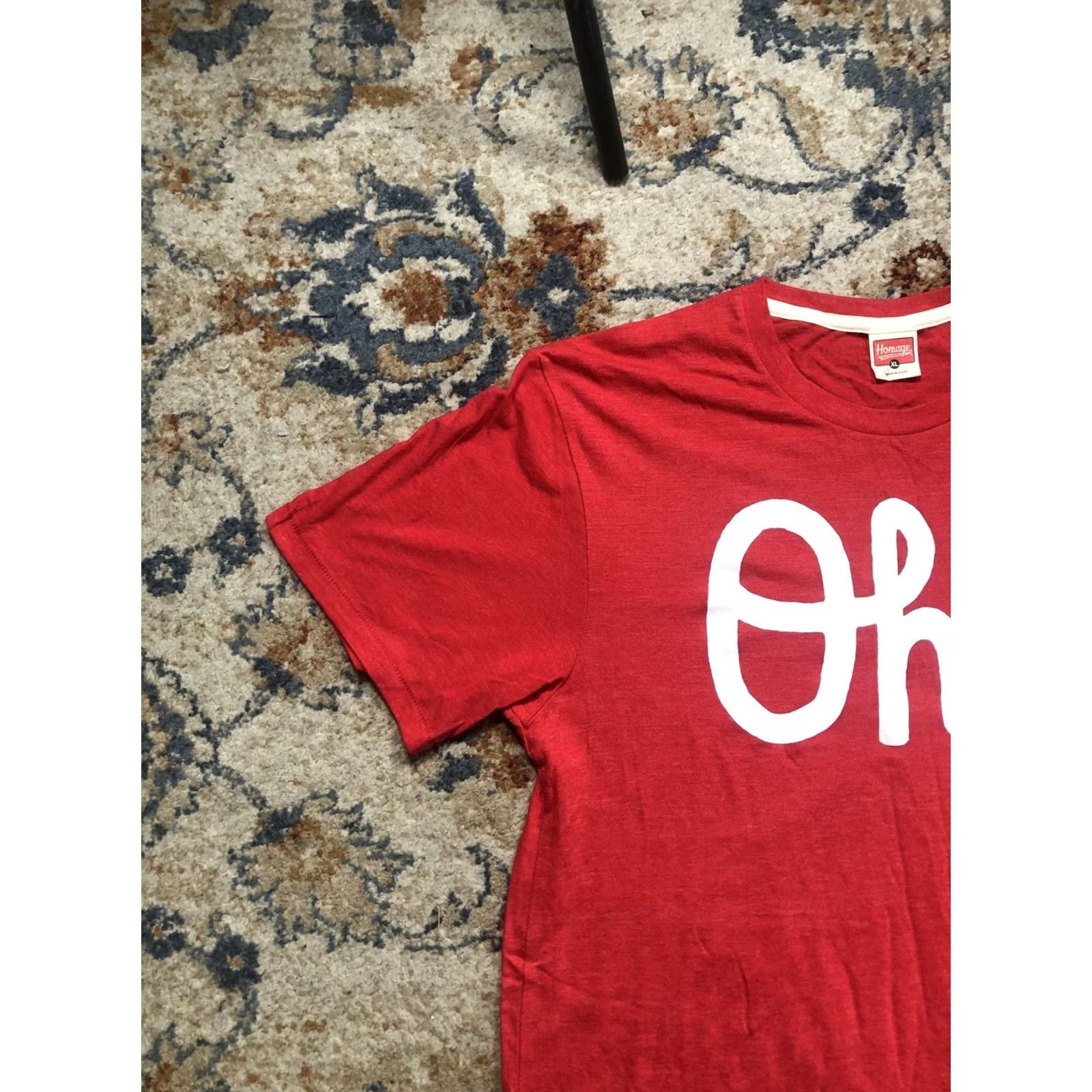 Logo 7 Homage Shirt Mens XL Red Graphic Tee Ohio Logo Crew Neck Size US XL / EU 56 / 4 - 3 Thumbnail
