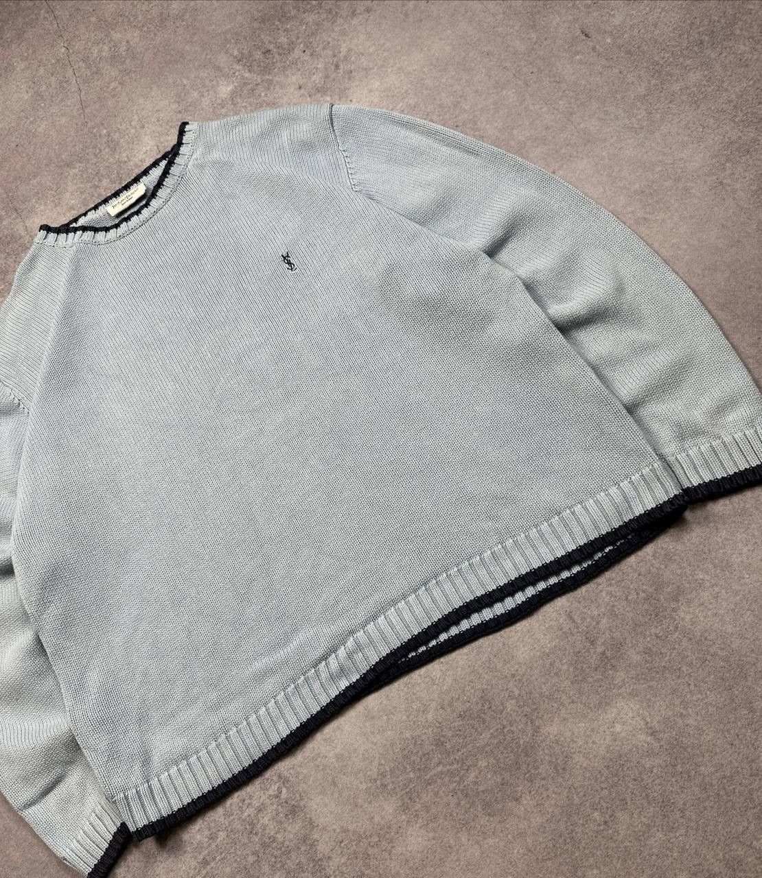 Yves Saint Laurent Vintage Yves Saint Laurent Knit Sweater, Size XL – Light Blu Size US XL / EU 56 / 4 - 3 Thumbnail