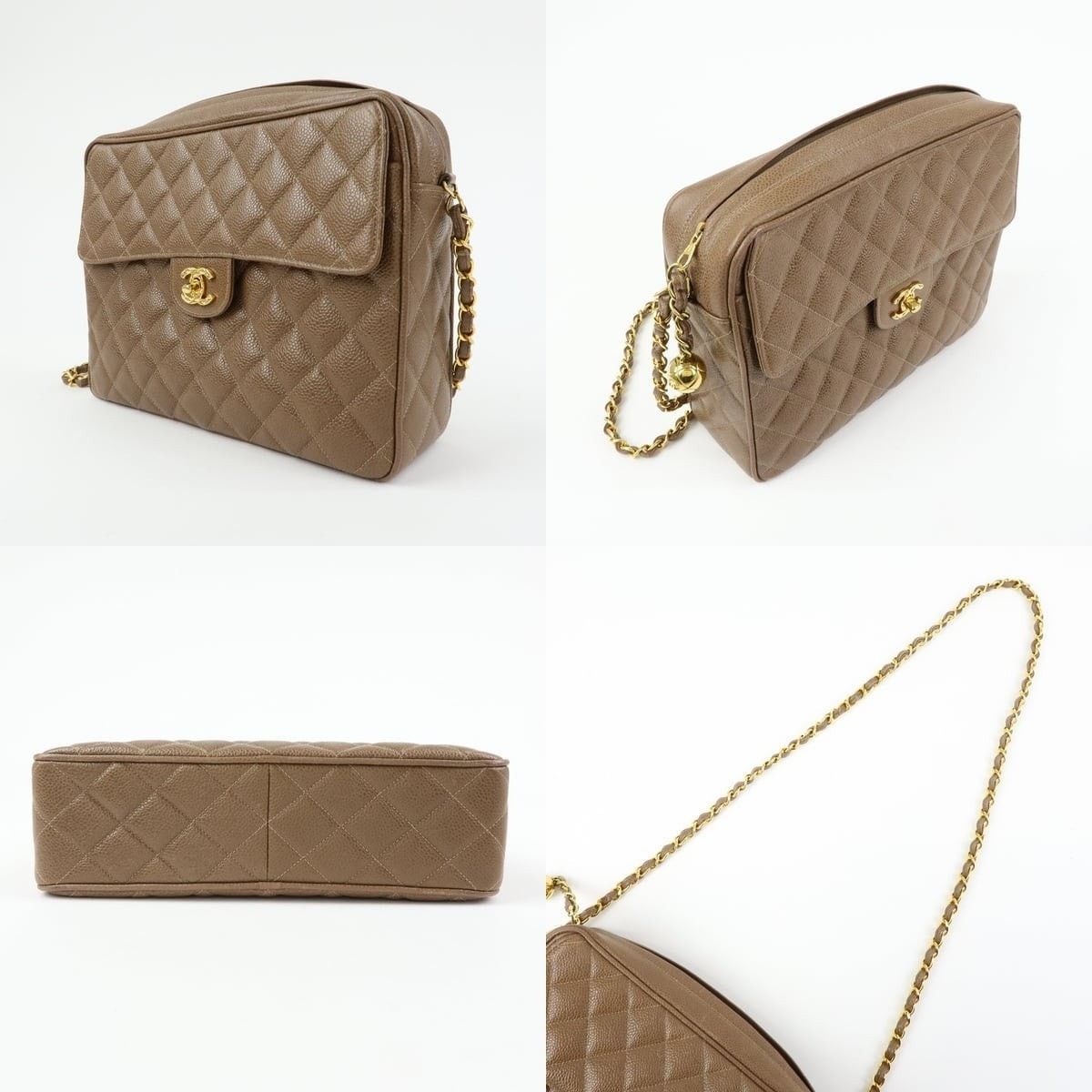 Chanel Chanel Matelasse Caviar Leather Flap Bag Brown Size ONE SIZE - 3 Thumbnail