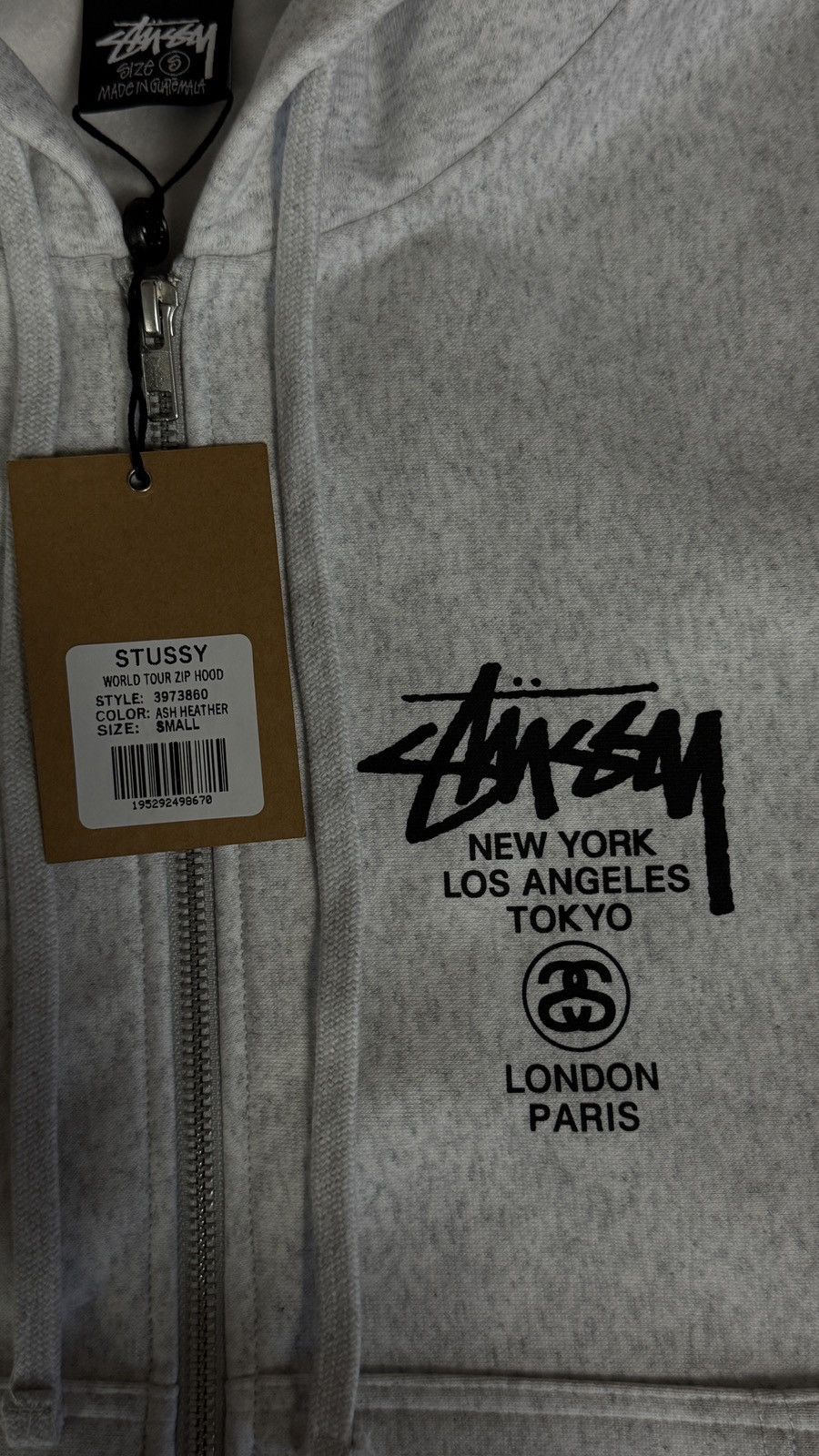 Stussy Stussy World Tour Hoodie Ash Heather Size US S / EU 44-46 / 1 - 5 Thumbnail