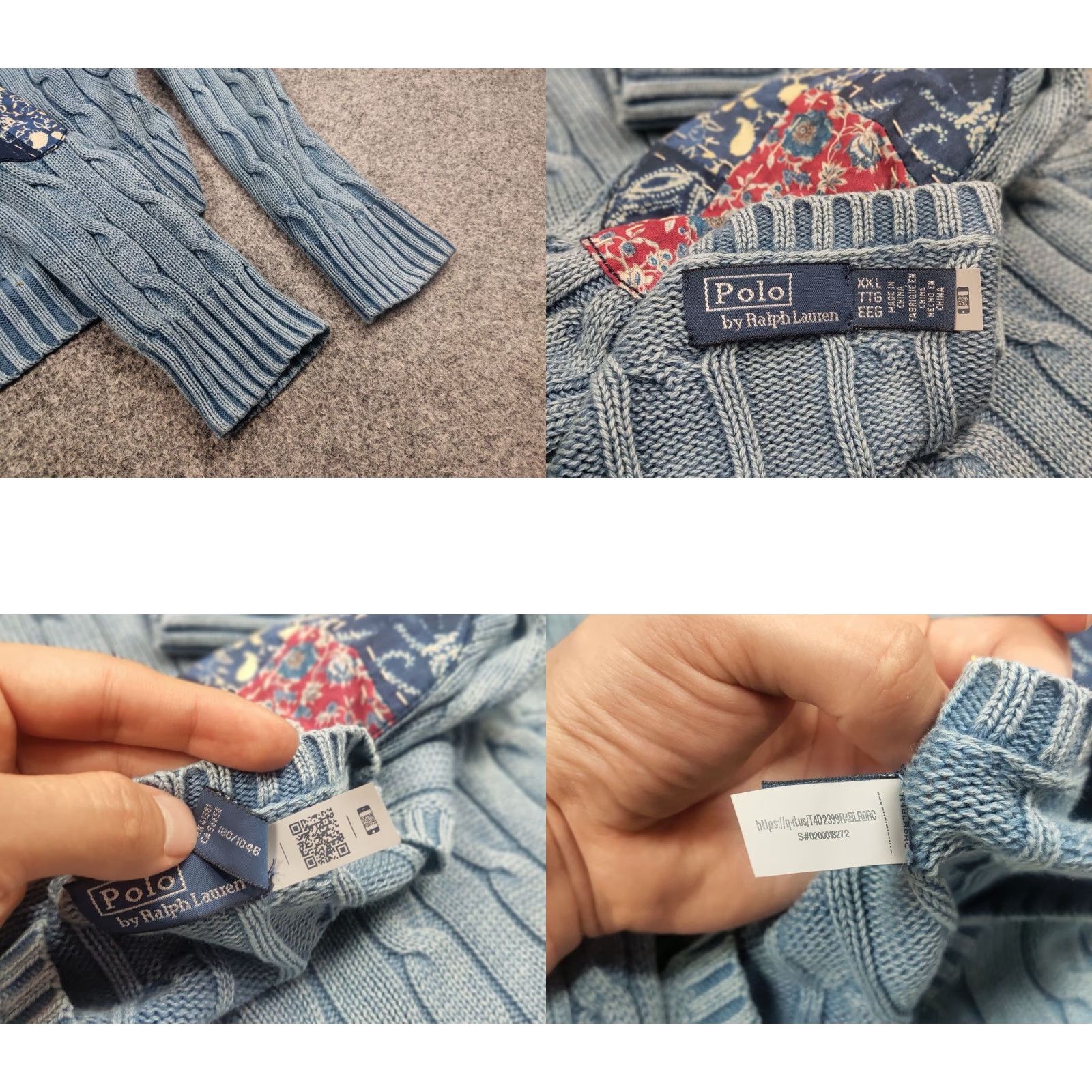 Polo Ralph Lauren VINTAGE Polo Ralph Lauren Indigo Patchwork Elbow Knit Sweater XL Women Blue Patchwork Indigo 90s Vintage Polo Ralph Lauren Shirt Women Sizing XL Size XL / US 12-14 / IT 48-50 - 9 Thumbnail