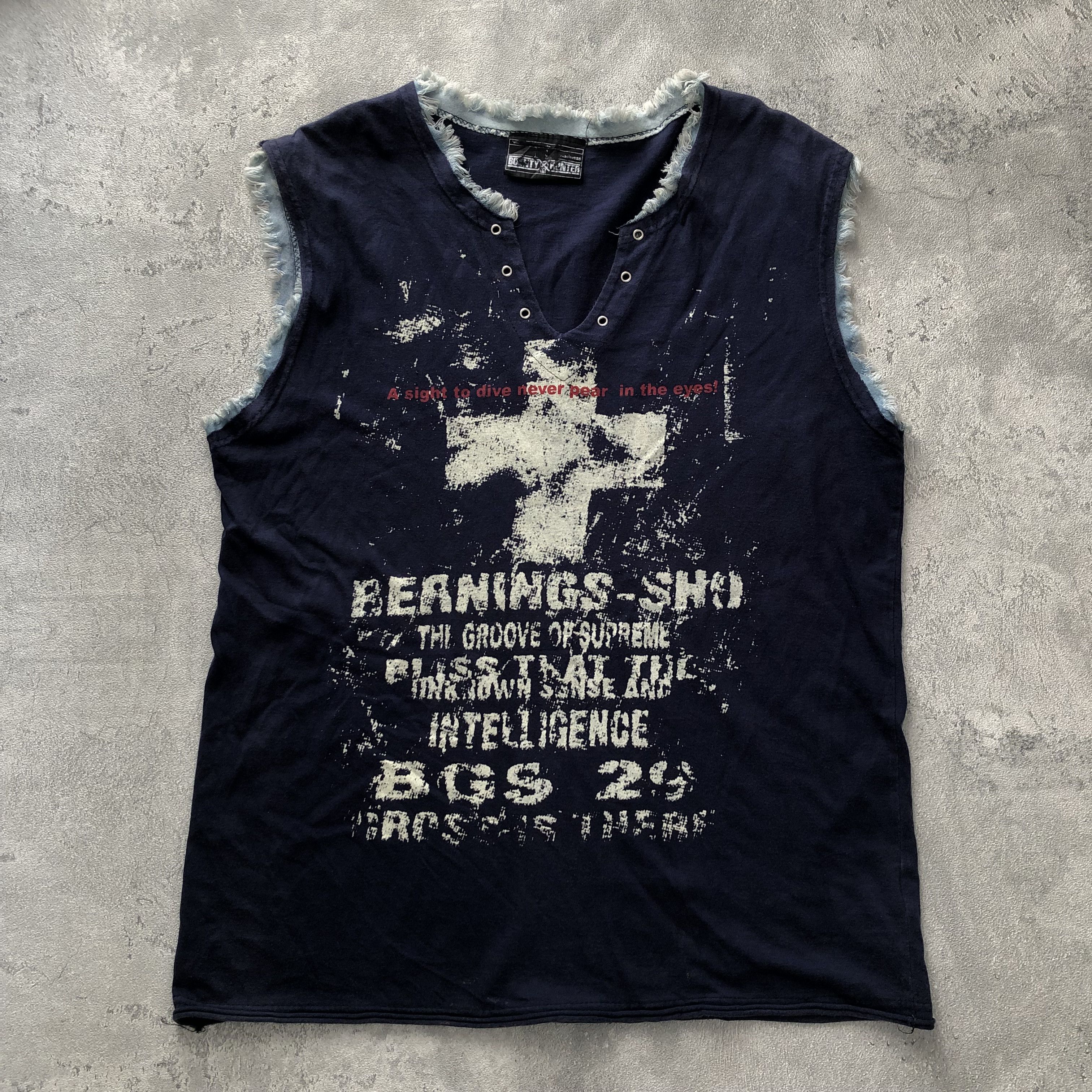 Japanese Brand Bounty Hunter Bernings Poem Punk Style Design Tank Tops Size US L / EU 52-54 / 3 - 1 Thumbnail