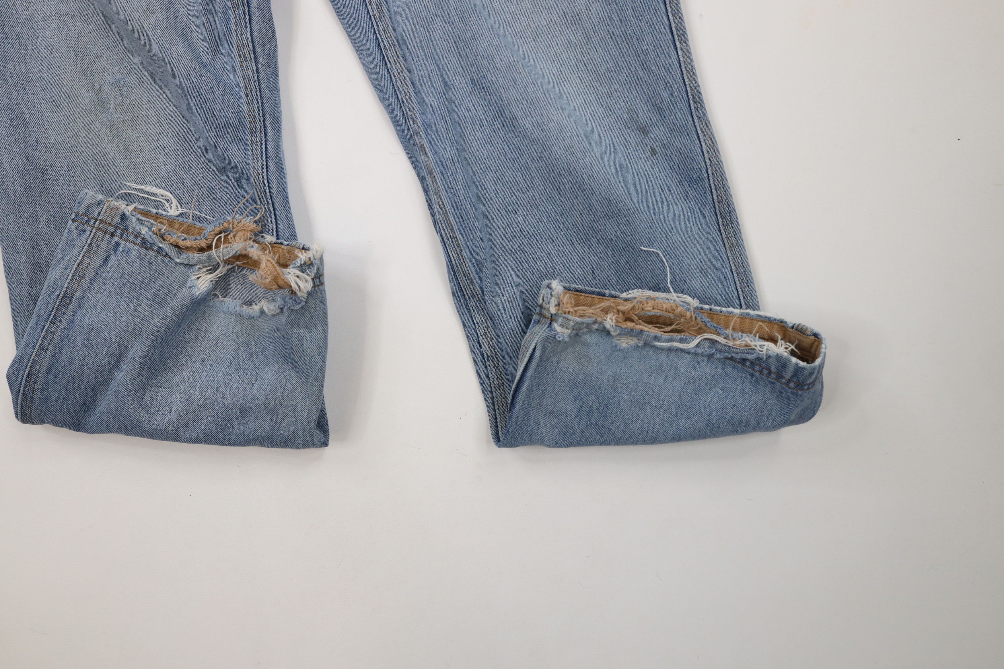 Duluth Trading Company × Vintage Duluth Trading Co Fit Thrashed Wide Leg Denim Jeans Blue Size US 35 - 5 Thumbnail