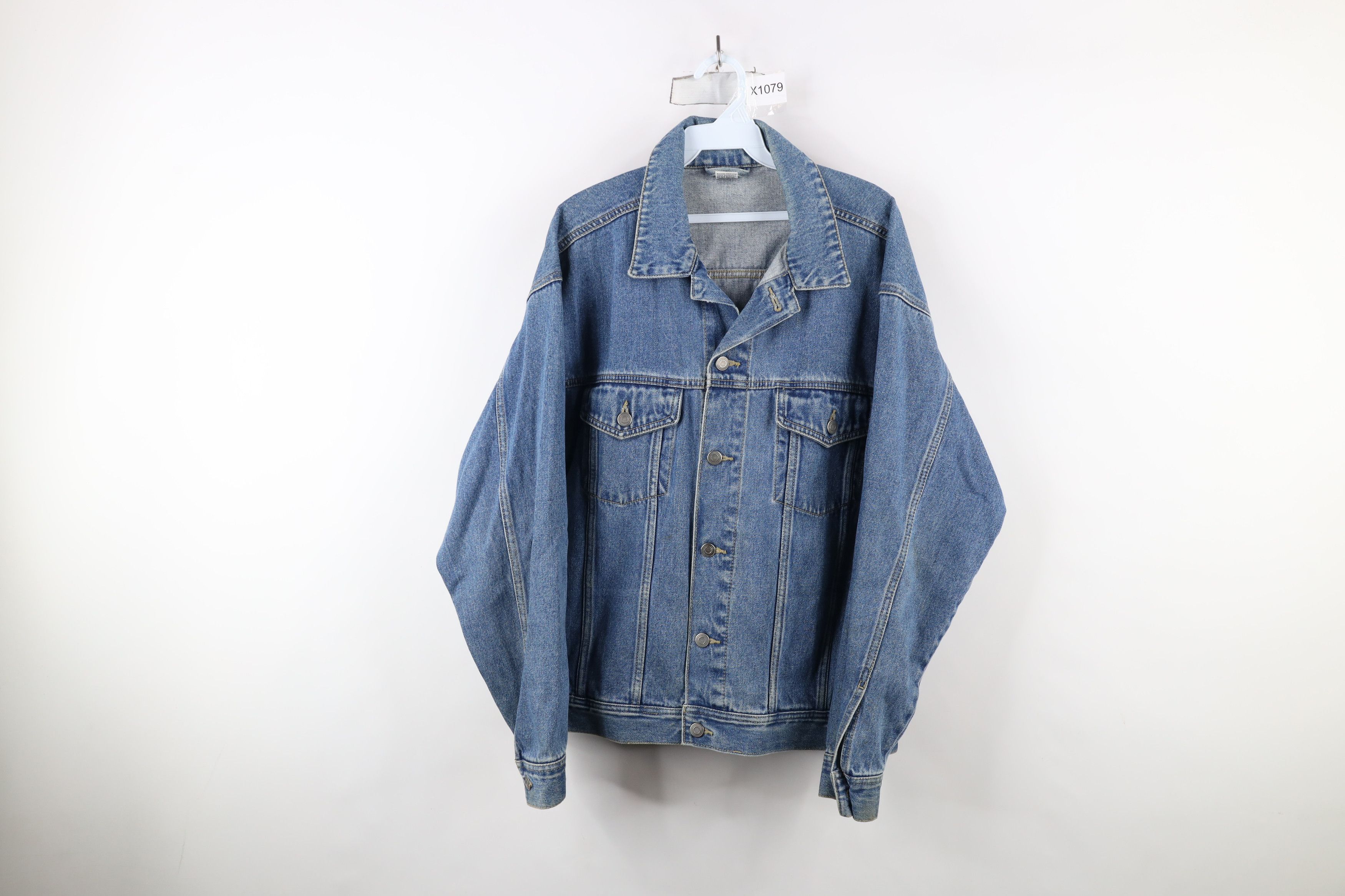 Vintage Vintage 90s Streetwear Denim Jean Trucker Jacket Blue Size US M / EU 48-50 / 2 - 1 Thumbnail
