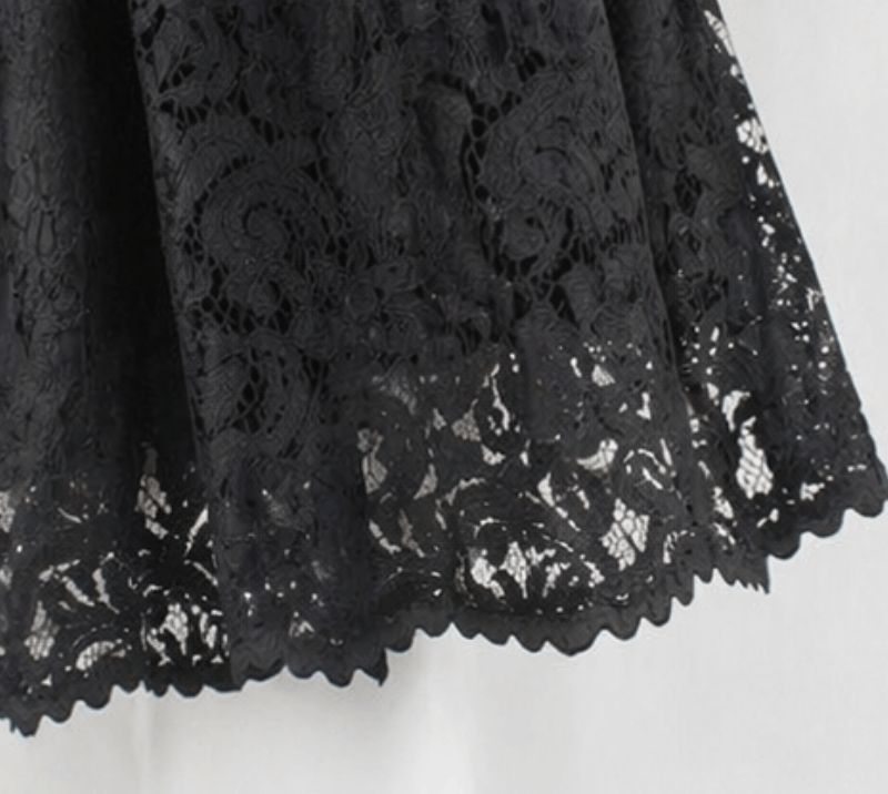 Sacai Sacai - Lace Pleated Apron Wrap Midi Skirts Black Navy Size 29" - 8 Thumbnail