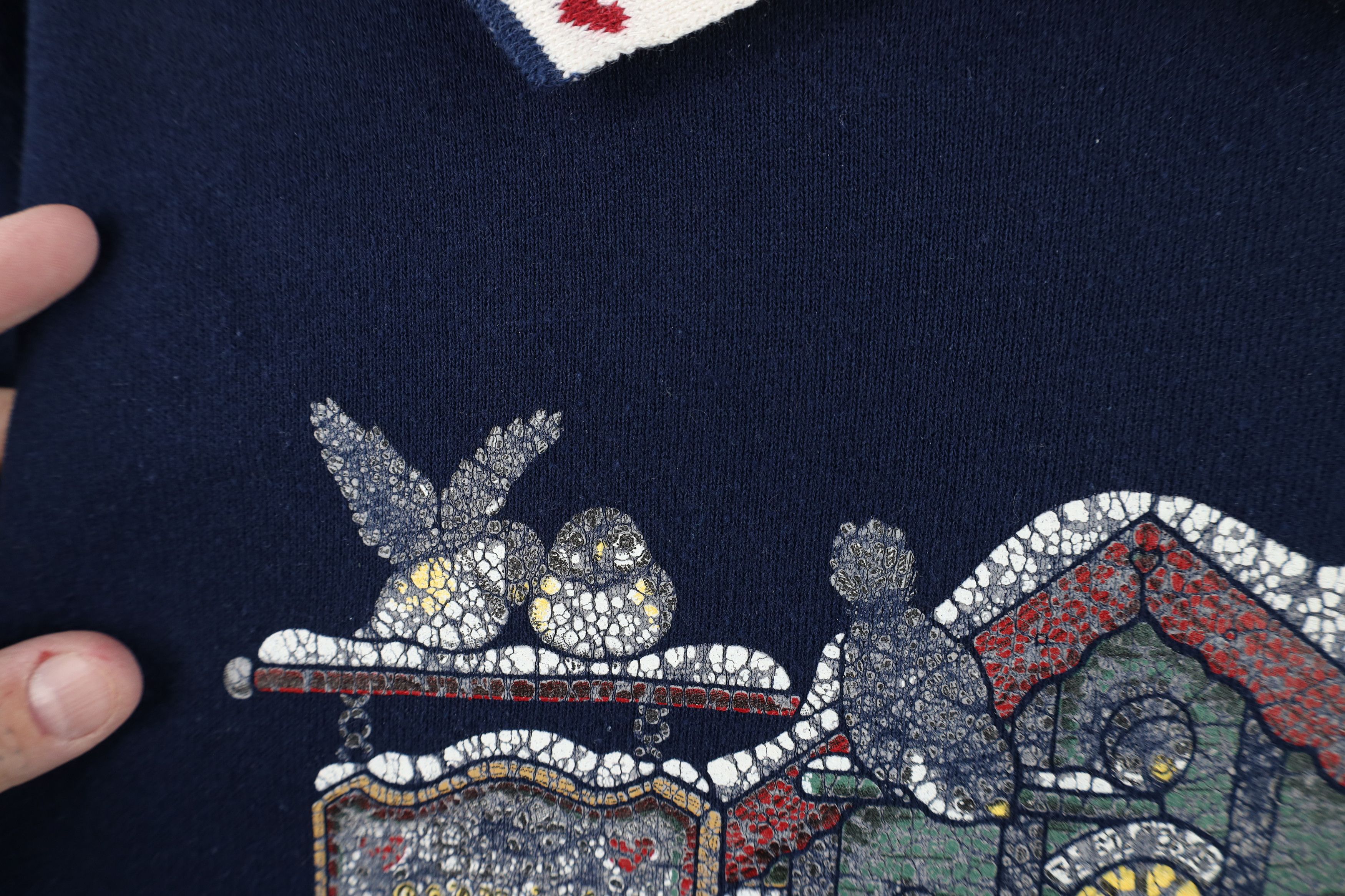 Vintage Vintage 90s Streetwear Bird Heart Collared Sweatshirt US Size M / US 6-8 / IT 42-44 - 8 Thumbnail