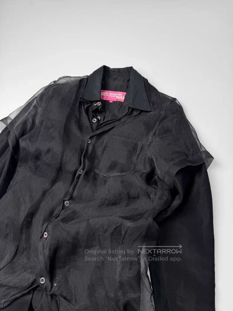 Junya Watanabe Junya Watanabe Black organza long shirt Size US M / EU 48-50 / 2 - 2 Thumbnail
