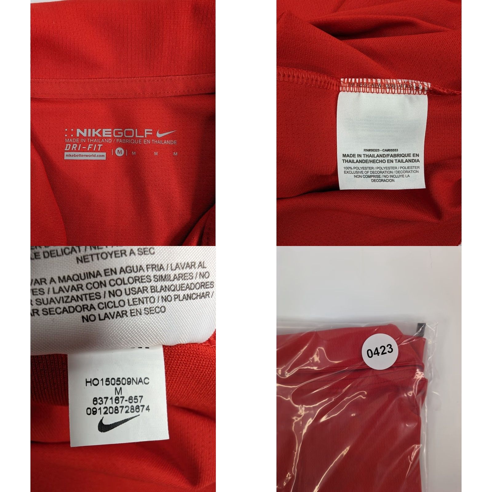 Nike Nike Golf Polo Shirt CANE RUN ESTATE ORIGINAL RUM Red 637167 M Nike Dri-Fit Men Short Sleeve Collared Polo Shirt Golf 100% Polyester Size M Red Size US M / EU 48-50 / 2 - 8 Thumbnail