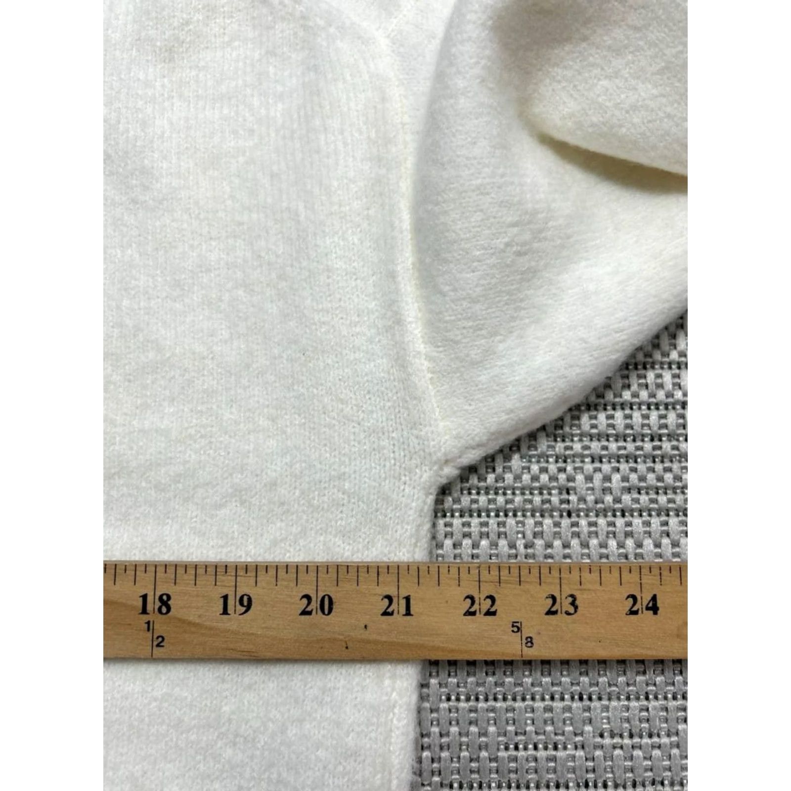 Vintage Pilcro Avara Sweater Womens M White Knit Pullover Crew Neck Pullover Casual Winter Fall 100% Cashmere Knit Size M / US 6-8 / IT 42-44 - 6 Thumbnail