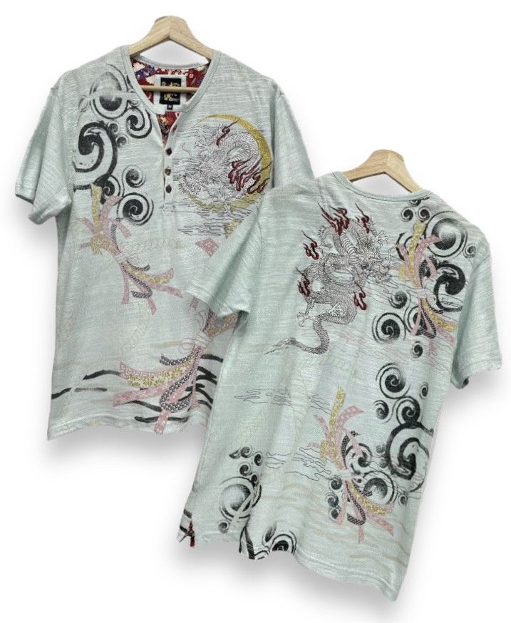 Japanese Brand × Vintage BULLET NOISE Sukajan Embroidery Dragon T-Shirt Size US S / EU 44-46 / 1 - 1 Thumbnail