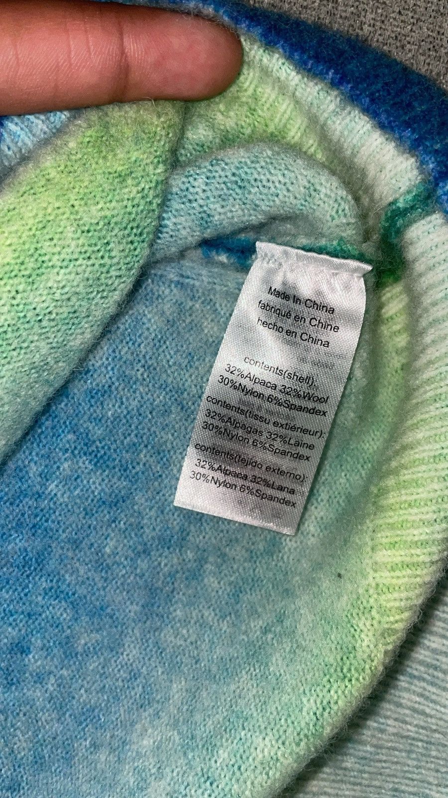 Sinclair Global Sinclair Tie-Dye Mohair Print Crew Neck Pullover Size US L / EU 52-54 / 3 - 5 Thumbnail