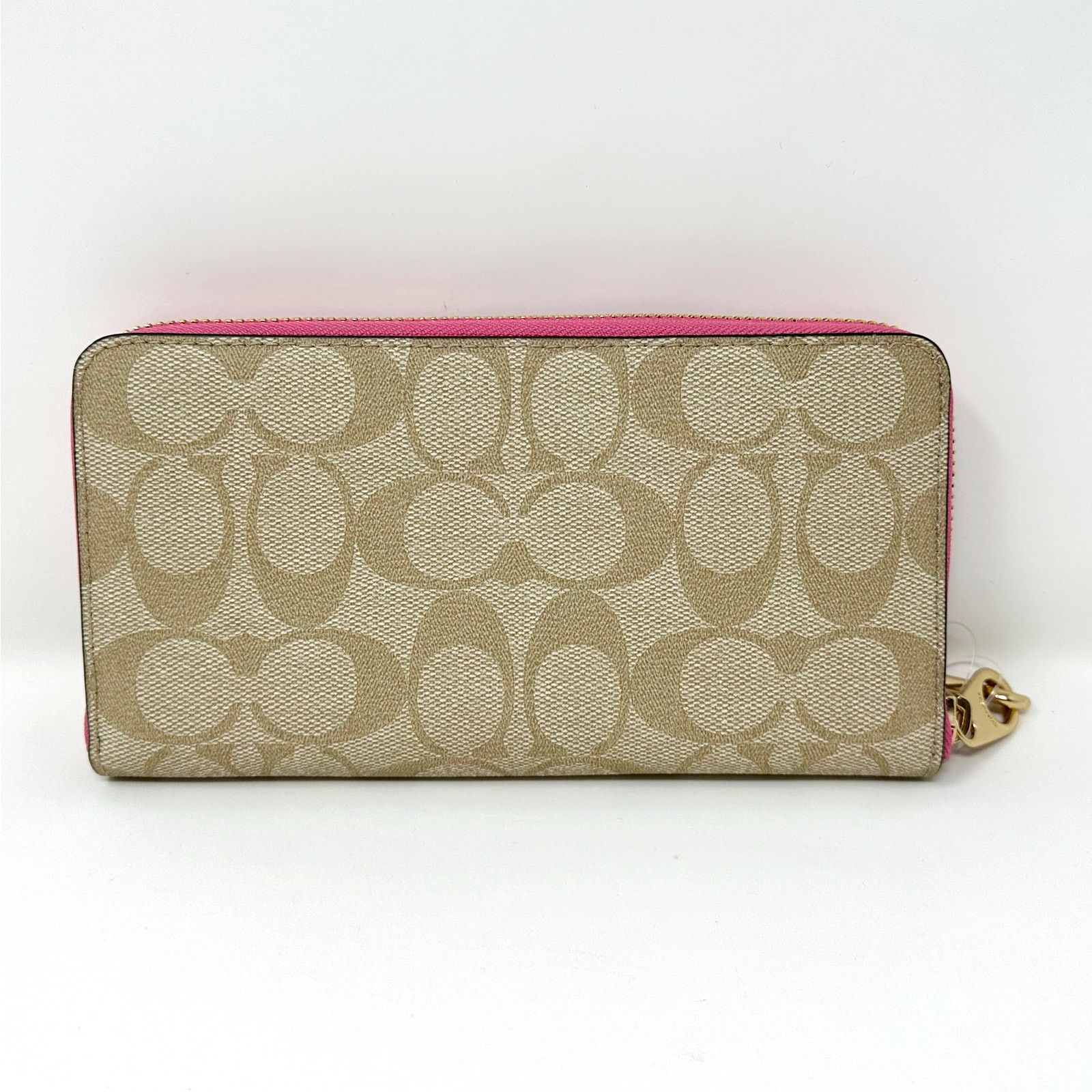 Coach Coach Long Zip Around Wallet in Signature Canvas Khaki C4452 Size ONE SIZE - 2 Thumbnail