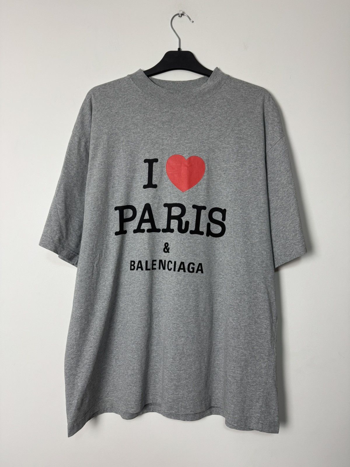 Balenciaga BNWT Balenciaga “I Love Paris” Oversized Tee Luxury Designer Size US M / EU 48-50 / 2 - 2 Thumbnail