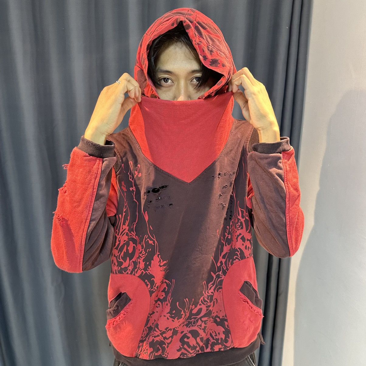 If Six Was Nine GRUNGE EMO HOODIE DISTRESSED JAPANESE BRAND Size US L / EU 52-54 / 3 - 15 Thumbnail
