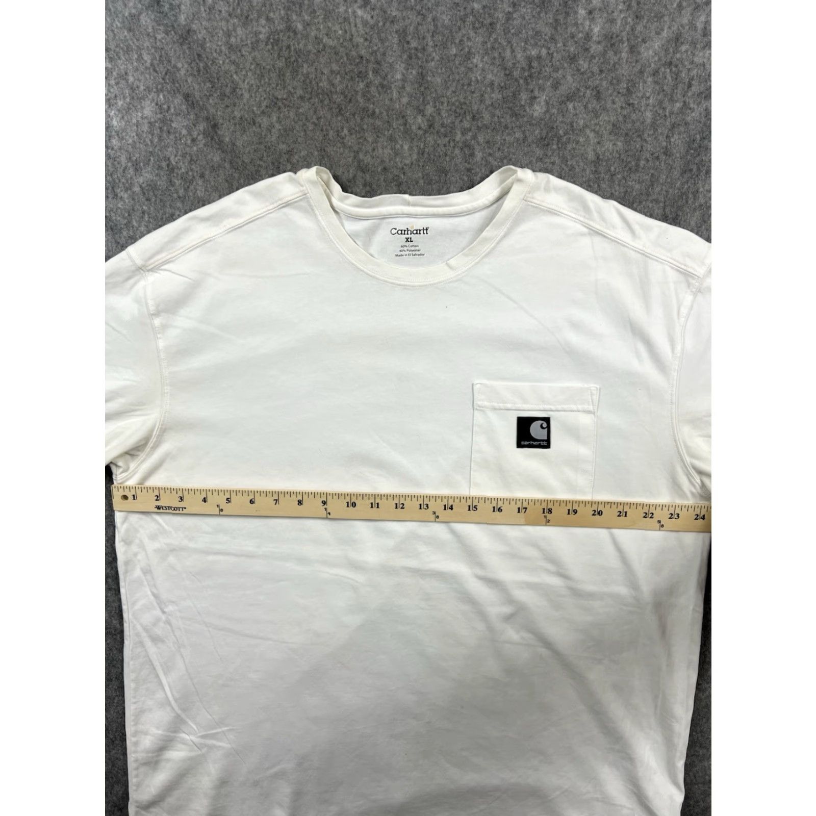 Carhartt VINTAGE Carhartt White Short-Sleeve Pocket T-Shirt Logo Polyester XL Mens Size US XL / EU 56 / 4 - 4 Thumbnail