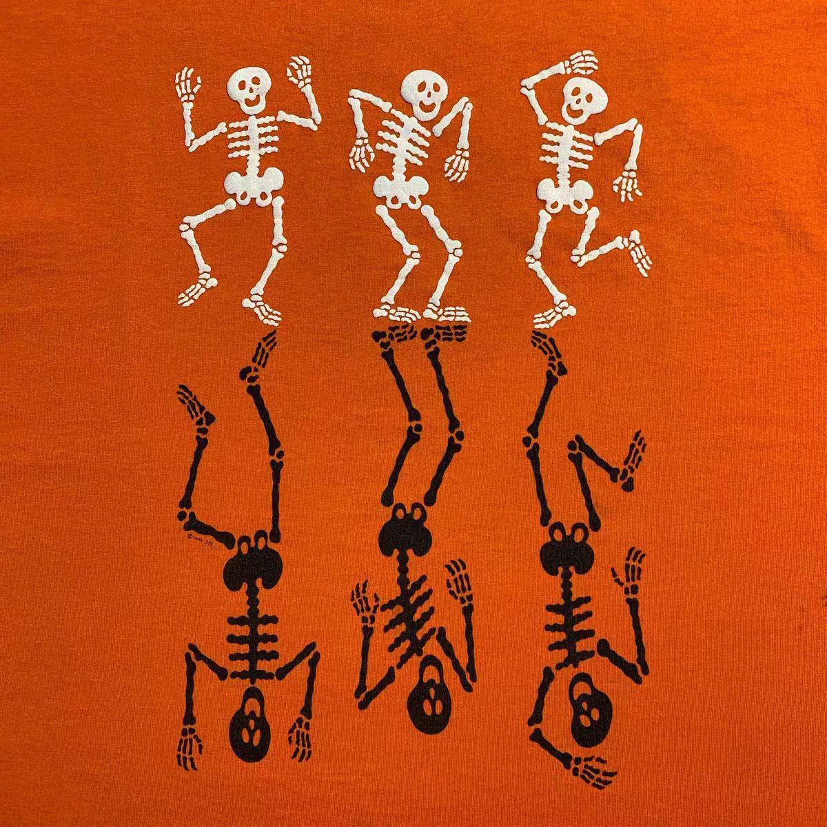 Vintage Orange Vintage Skull-Print Cotton T-Shirt Size US M / EU 48-50 / 2 - 2 Thumbnail