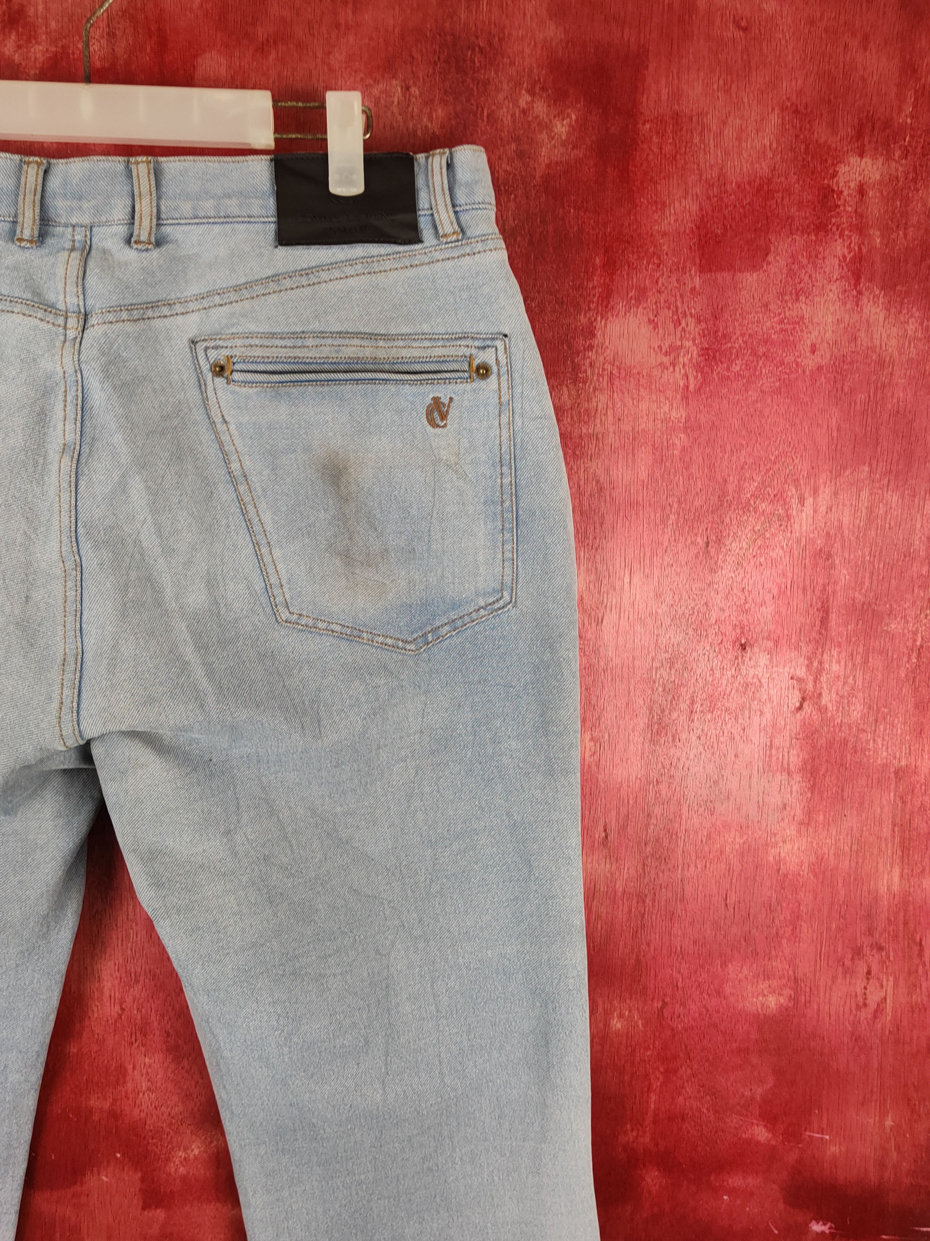Japanese Brand Comme le vent Homme Blue Distressed Ripped Soft Jeans #S1637 Size US 35 - 13 Thumbnail