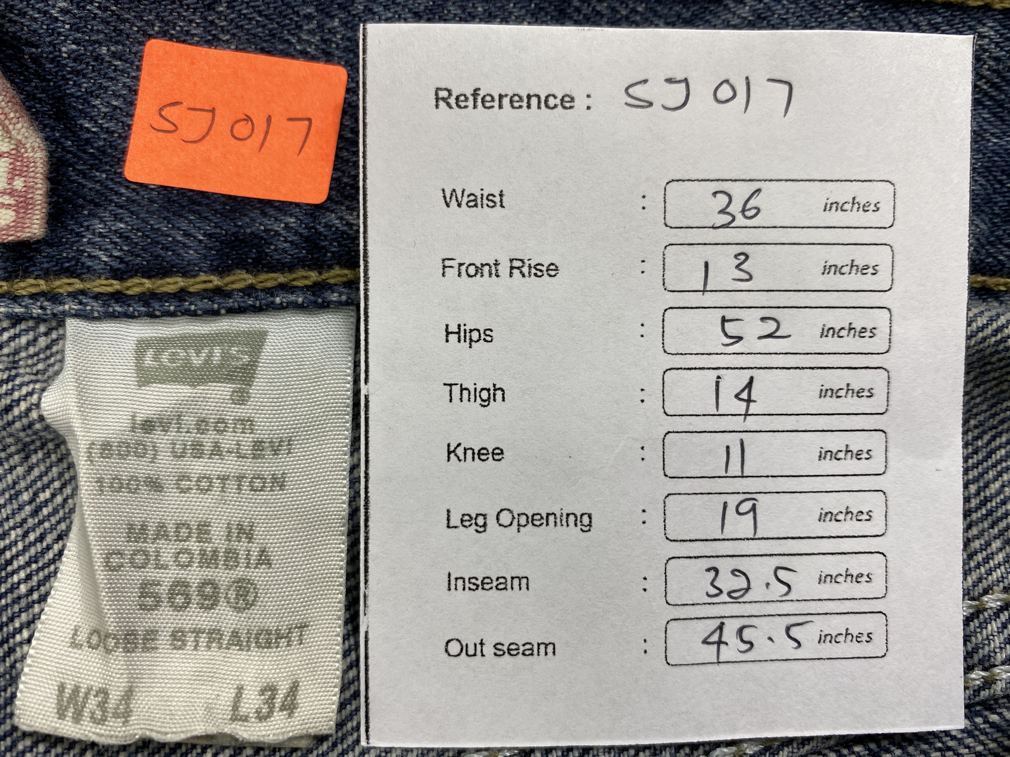 Levi's Blue Distressed Vintage Levi's 569 36x32.5 Denim -SJ017 Size US 36 / EU 52 - 8 Thumbnail