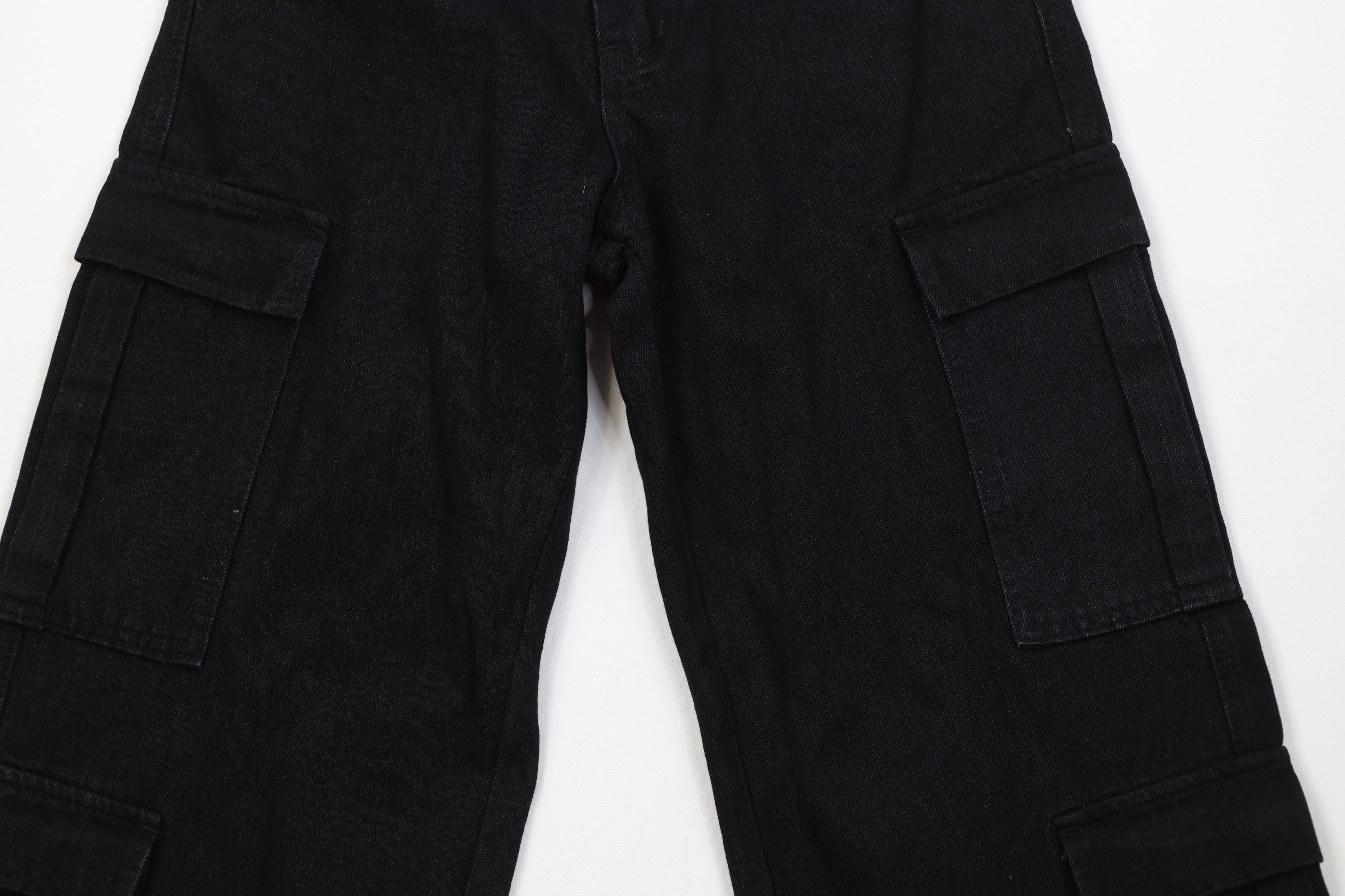 Vintage Vintage 90s Y2K Streetwear Wide Leg Cargo Jeans Black Size 26" / US 2 / IT 38 - 3 Thumbnail