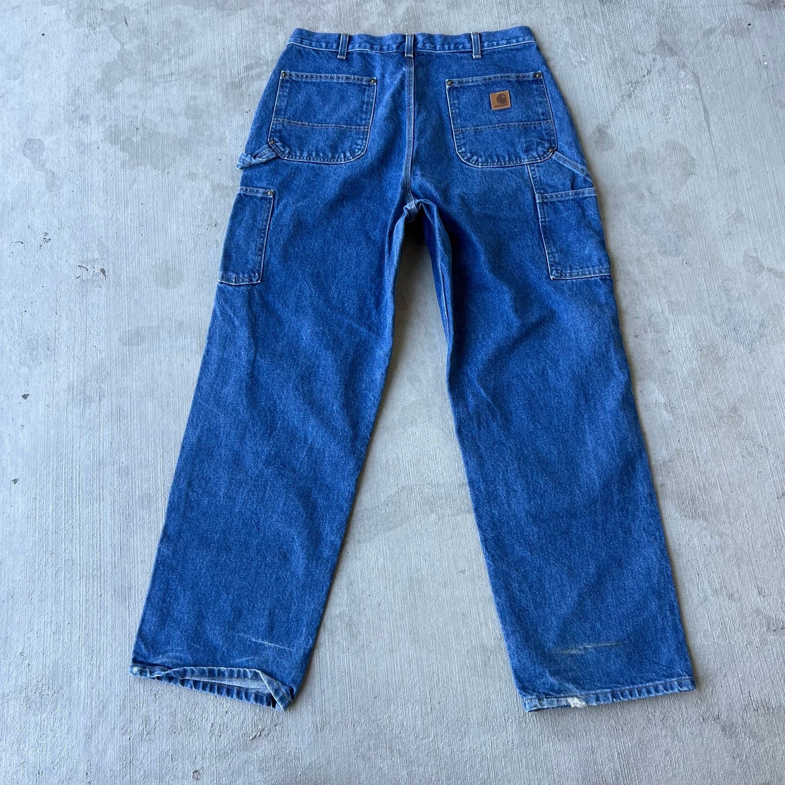 Carhartt × Vintage Carhartt blue denim jeans double knee work carpenter pants Size US 34 / EU 50 - 5 Thumbnail
