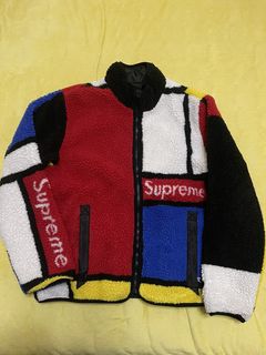 Supreme Reversible Colorblocked Fleece Jacket | Grailed