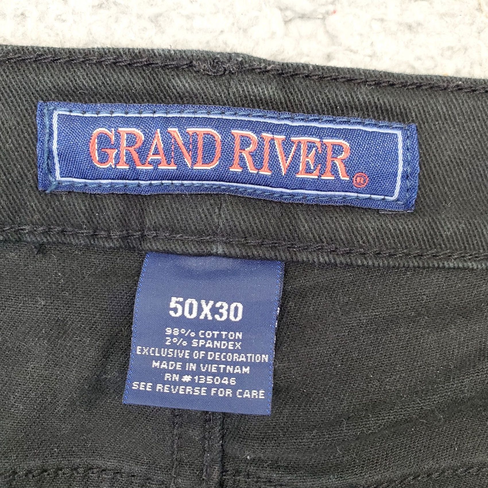 Vintage Grand River Jeans Men 50x30 Black Denim High Rise Dark Wash Relaxed Fit Straight Jeans Mens Size 50 Black Denim Straight 50x30 Size US 34 / EU 50 - 6 Thumbnail
