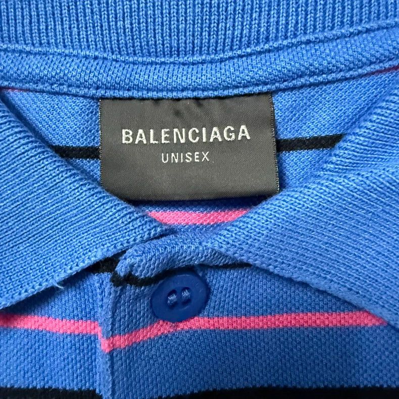 Balenciaga Balenciaga 25ss New Wheat Spike Striped Polo Shirt Size US S / EU 44-46 / 1 - 5 Thumbnail