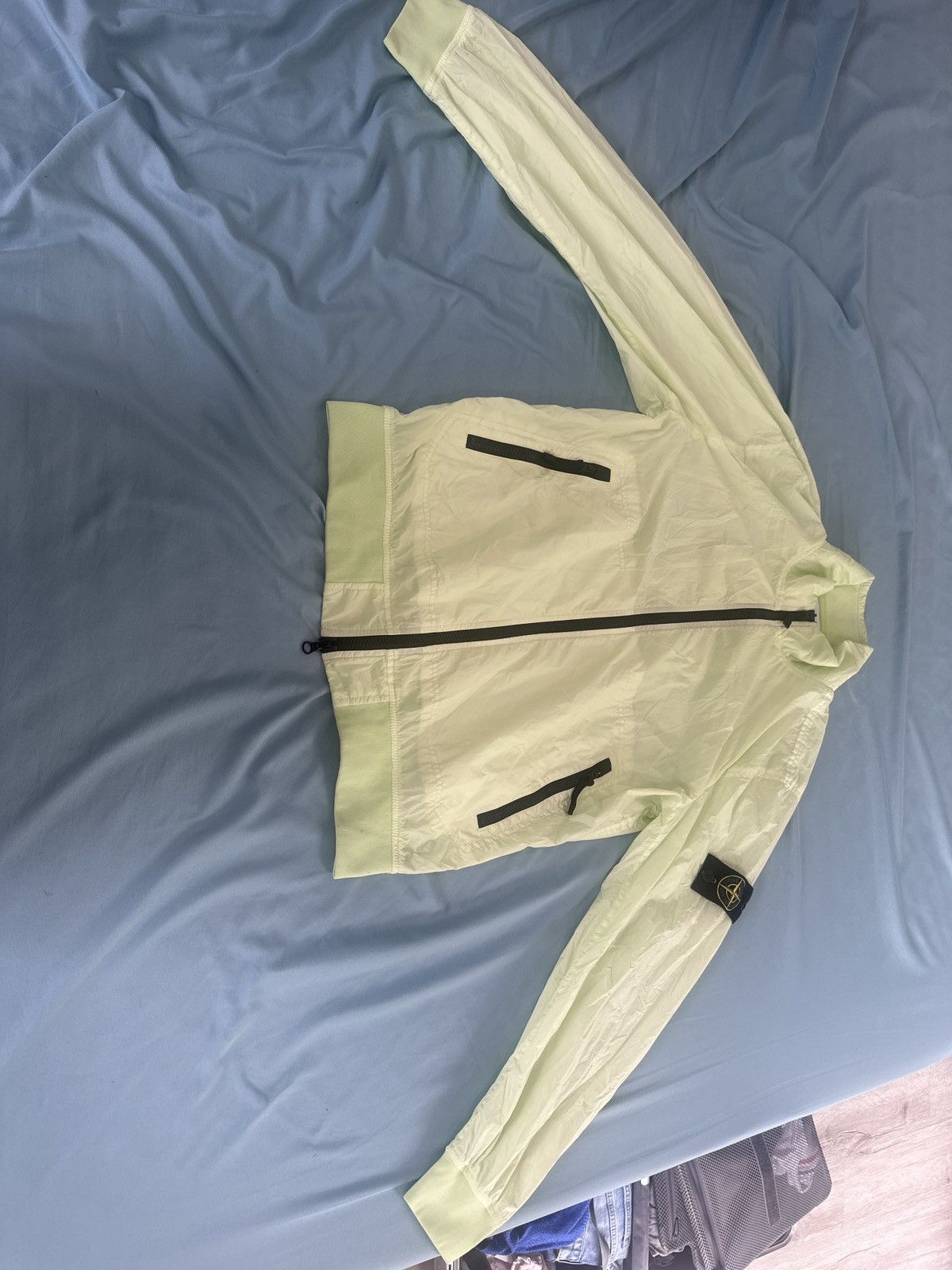 image of Stone Island This Lightweight Florescent Jacket Is A Showstopper! in Green, Men's (Size Medium)