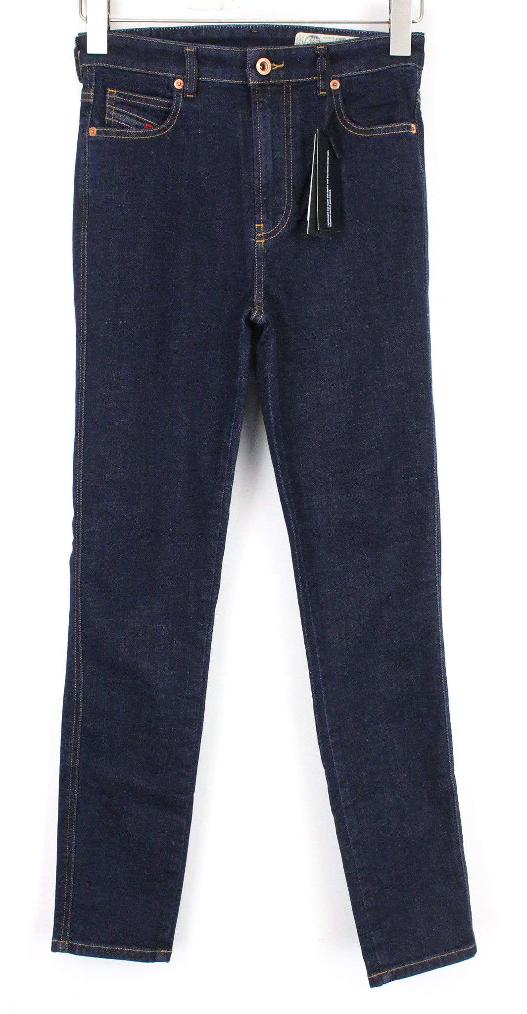 Diesel BABHILA-HIGH 069CF W26/L34 Dark Blue Stretch Jeans 69503 Size 26" / US 2 / IT 38 - 2 Thumbnail