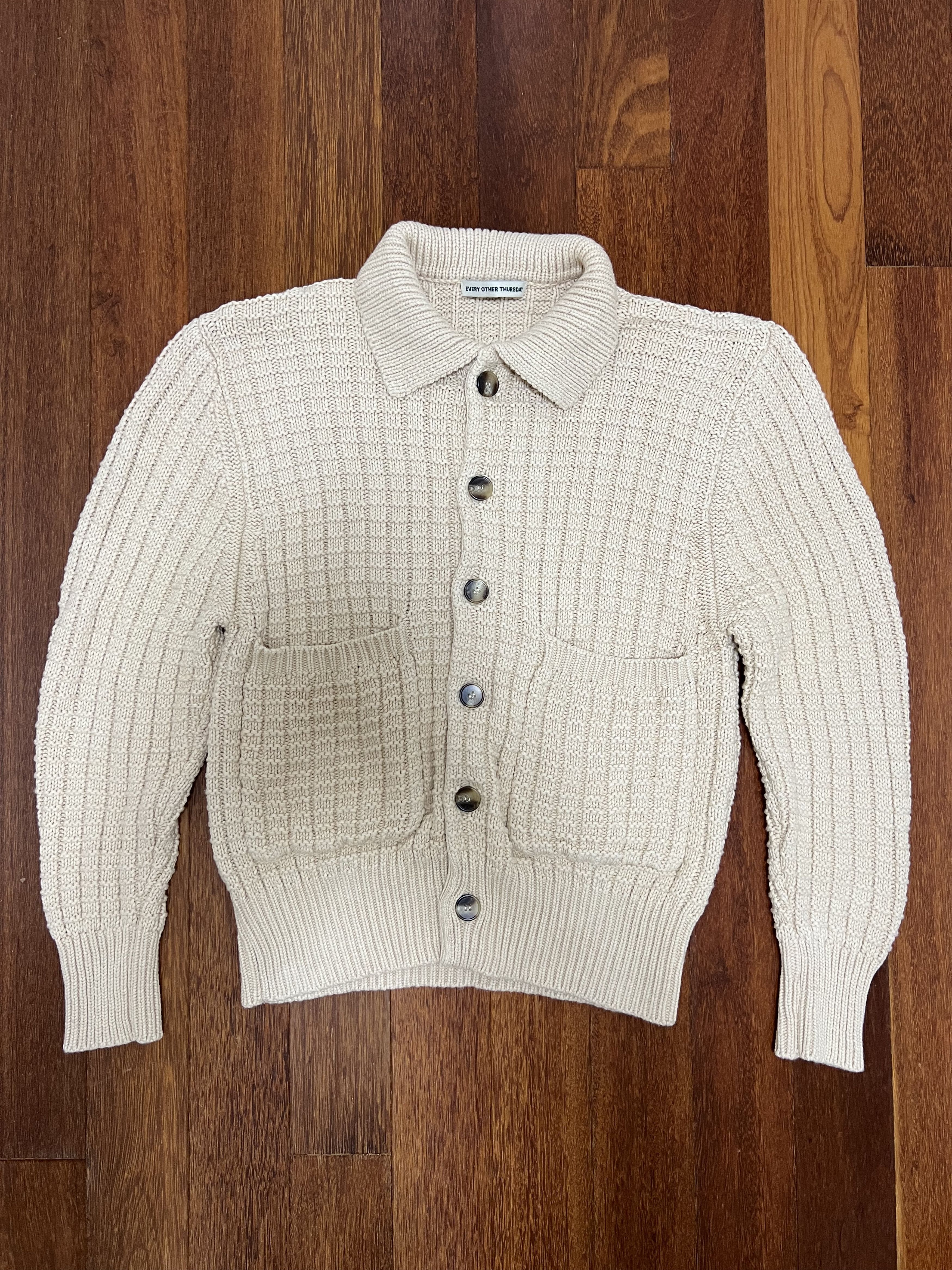 Every Other Thursday 💚 Every Other Thursday Waffle Knit Cardigan Oatmeal NEW Size US M / EU 48-50 / 2 - 6 Thumbnail
