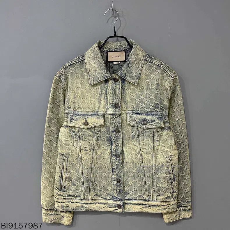 Gucci Gucci Washed denim full-print denim jacket Size S / US 4 / IT 40 - 1 Thumbnail