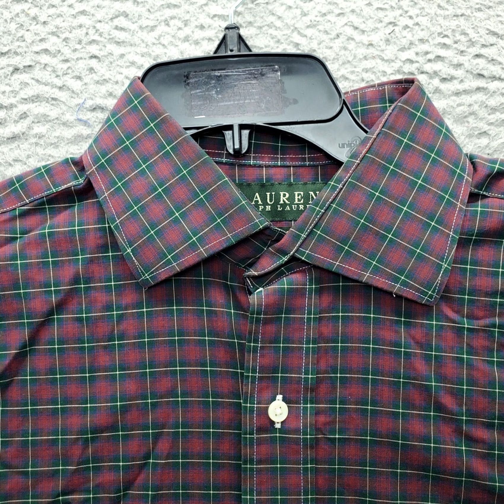 Ralph Lauren Lauren Ralph Lauren Dress Shirt Mens 16.5 Multi Plaid Non-Iron Collared Button Up Shirt Size 46R - 7 Thumbnail