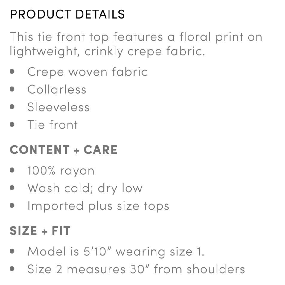 Torrid Torrid Crepe Tie-Front Floral Button-Up Sleeveless Top sz 3 Size 3XL / US 20-22 - 2 Thumbnail