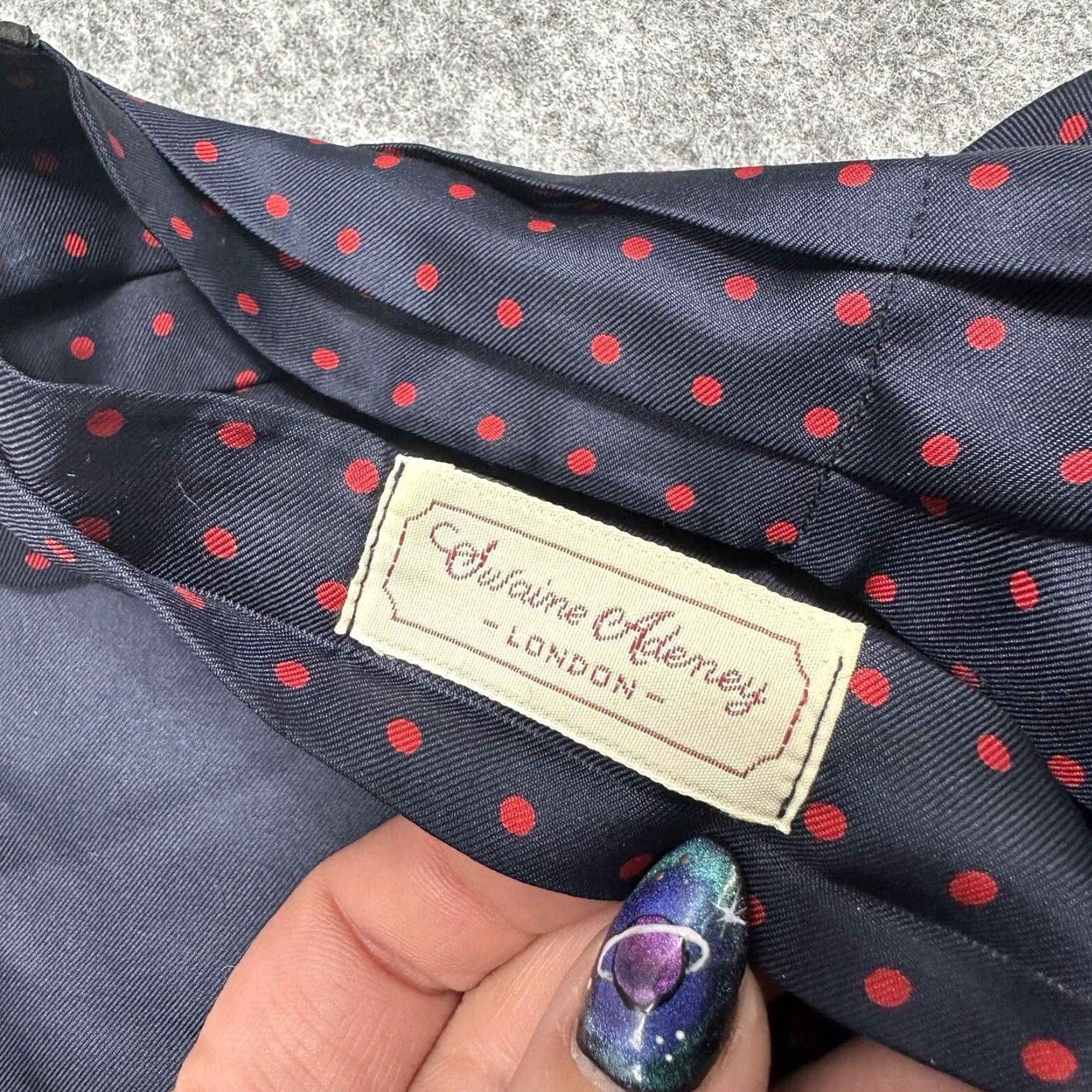 Vintage Vintage Swaine Adeney Men's Ascot Cravat Tie Blue Polka Dot Silk Woven 90s Designer Size ONE SIZE - 7 Thumbnail