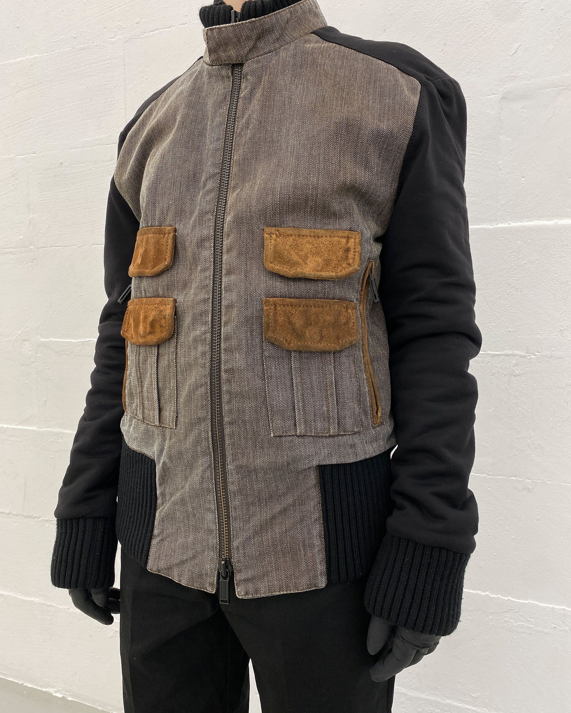 Dirk Bikkembergs 2000s Padded Leather Flap Pocket Jacket Size US L / EU 52-54 / 3 - 13 Thumbnail