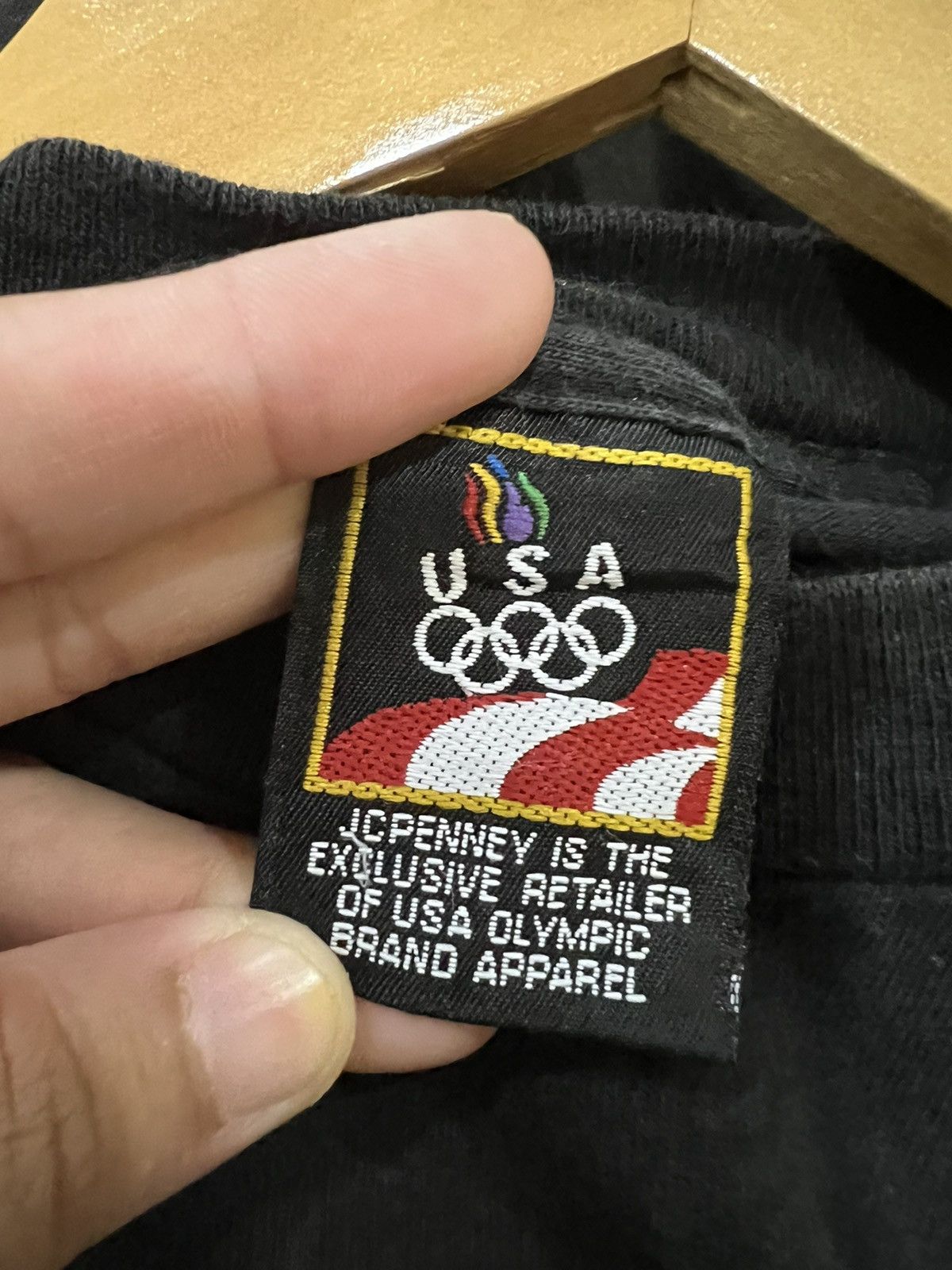 image of USA Olympics Vintage Jc Penny Olympic Usa T-Shirt in Black, Men's (Size Medium)