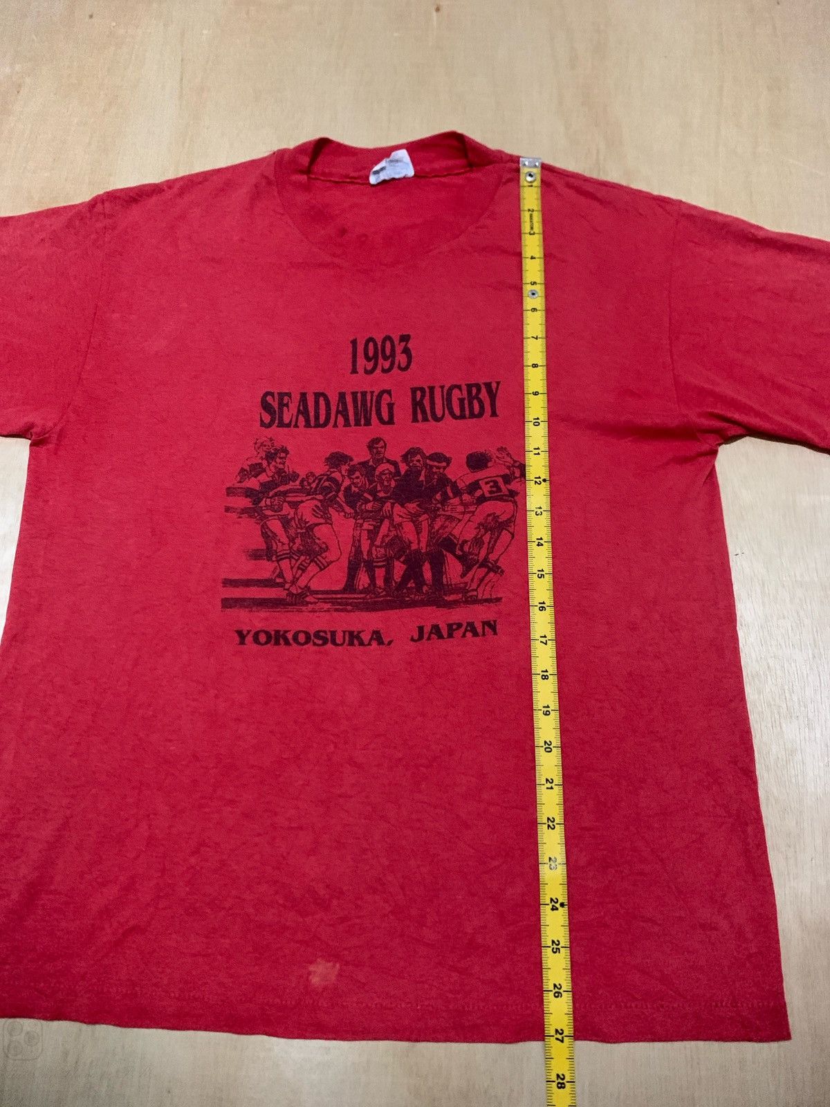 Hanes × Vintage Vintage 90s Seadawg Rugby Yokosuka Japan Tshirt Size US L / EU 52-54 / 3 - 7 Thumbnail