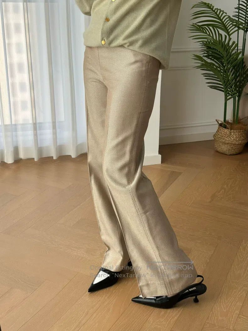 Loro Piana Loro Piana Silk Casual Suit Pants, Oatmeal Size 25" / US 0 / IT 36 - 4 Thumbnail