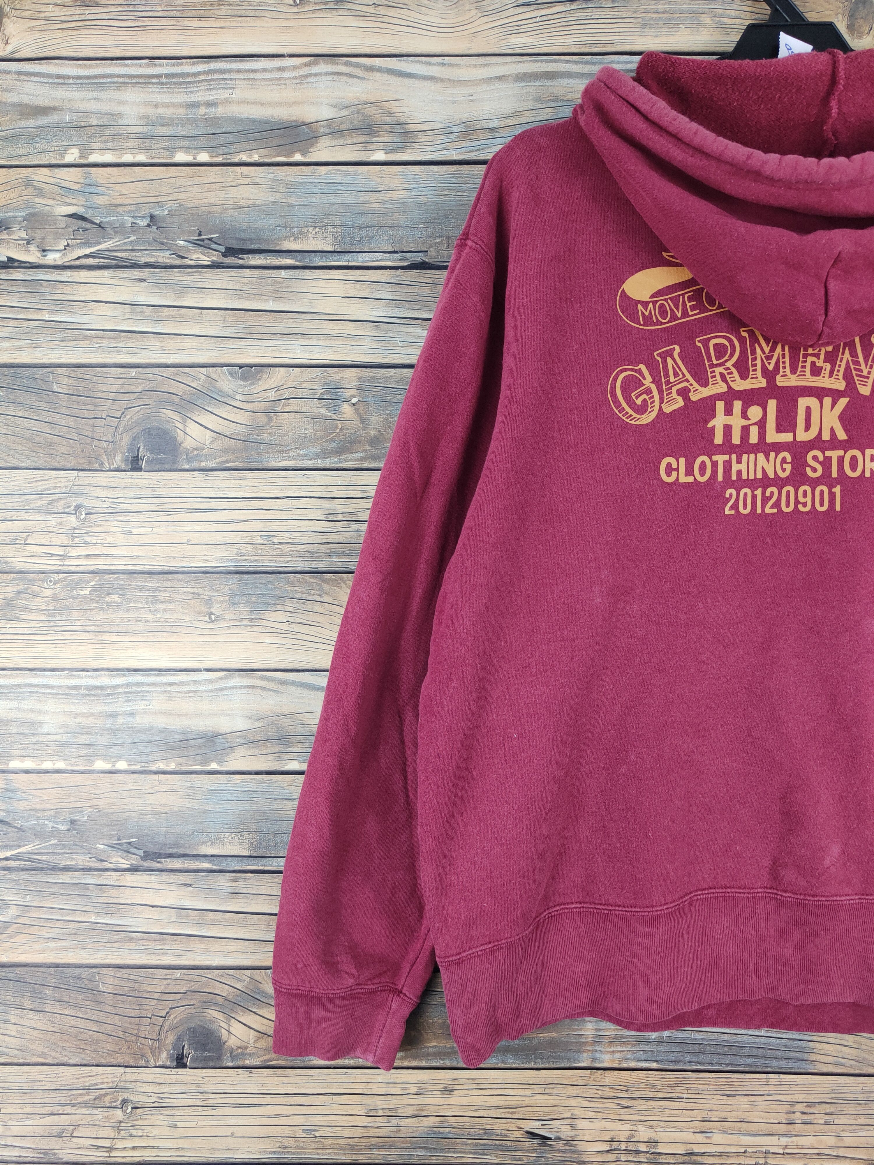 Japanese Brand Hildk Red Faded Hoodie Sweatshirts #W2050 Size US L / EU 52-54 / 3 - 11 Thumbnail