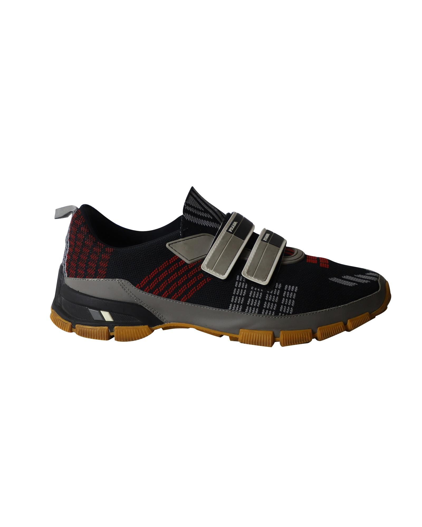 image of Prada Cross Section Sneakers In Multicolor Knit, Men's (Size 7)