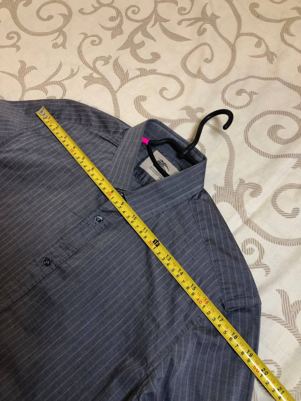 Burberry Burberry London Grey Pinstripe Button Up Shirt Size US L / EU 52-54 / 3 - 8 Thumbnail